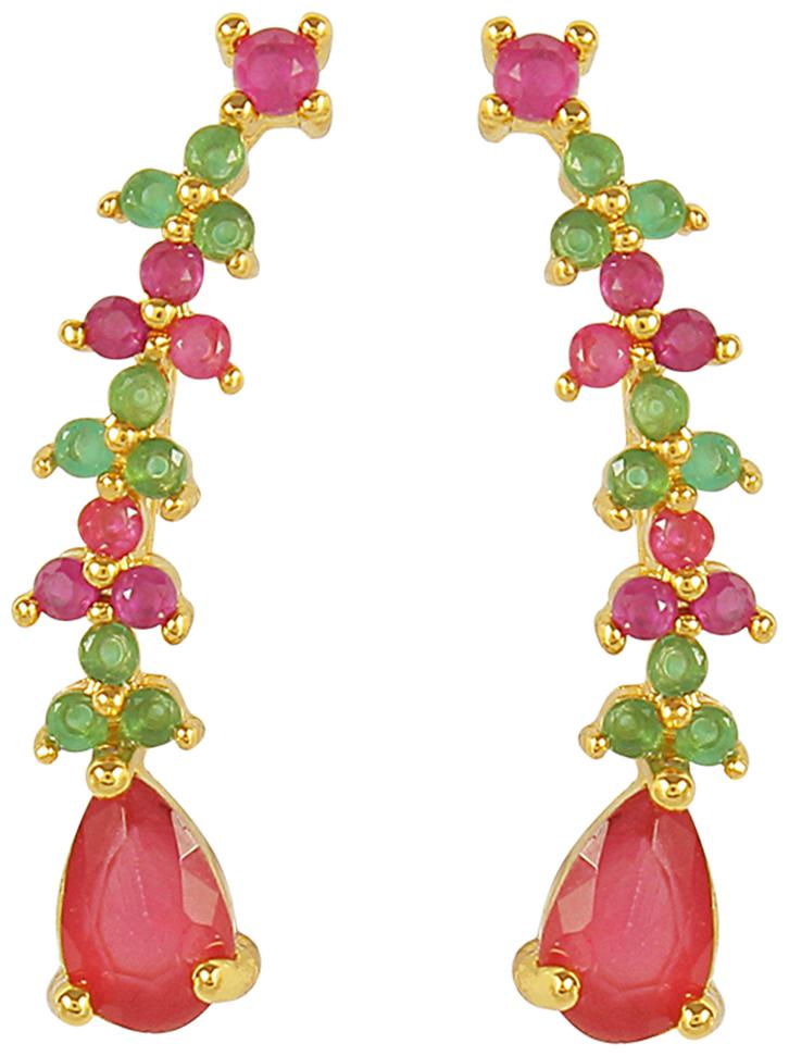 

MuchMore Unique Gold Plated American Diamond Fancy Party Wear Ear Cuffs Earrings