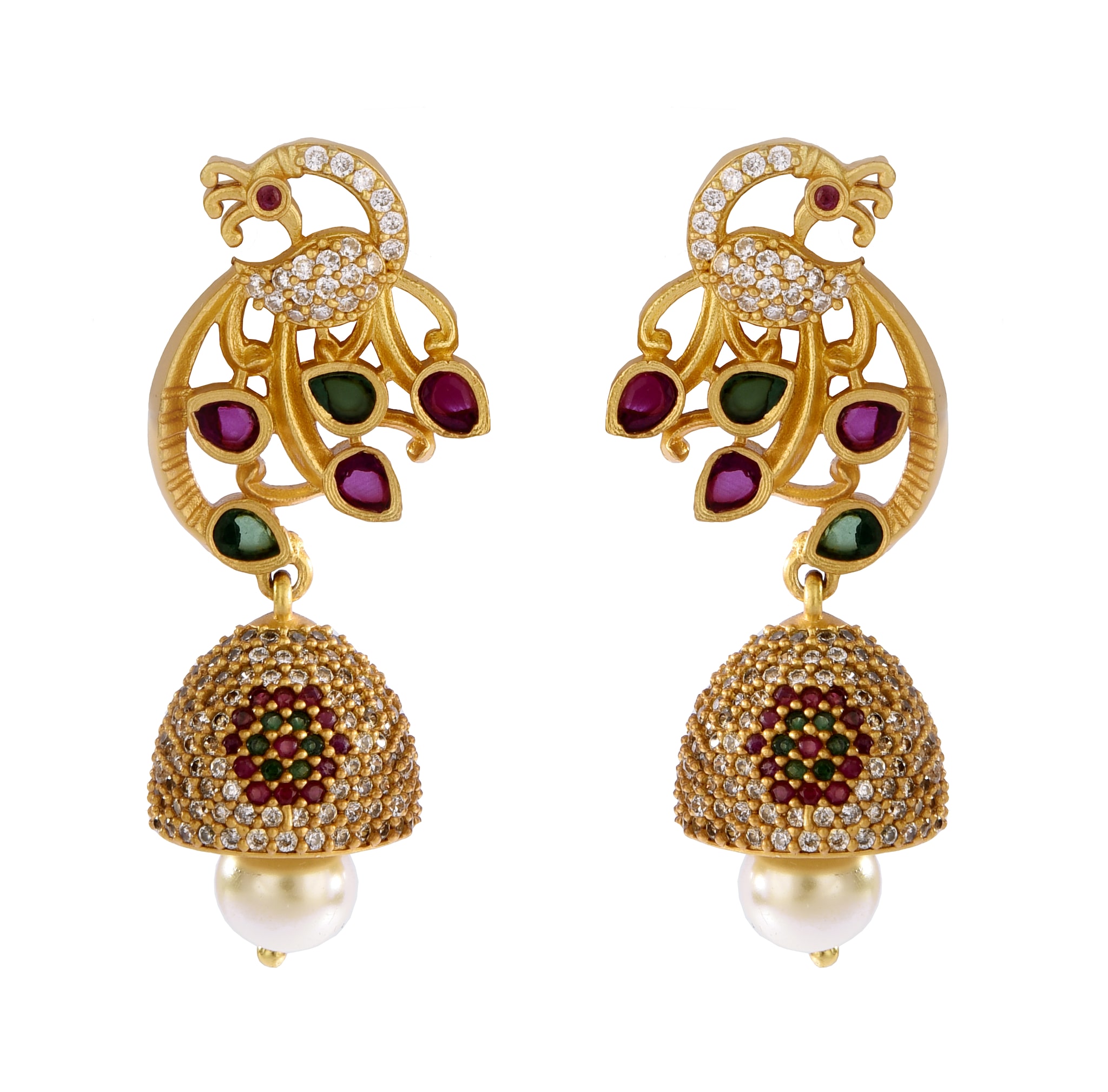 

Mukutmoni American Diamond Latest Stylish Jhumka Earrings For Girls And Women
