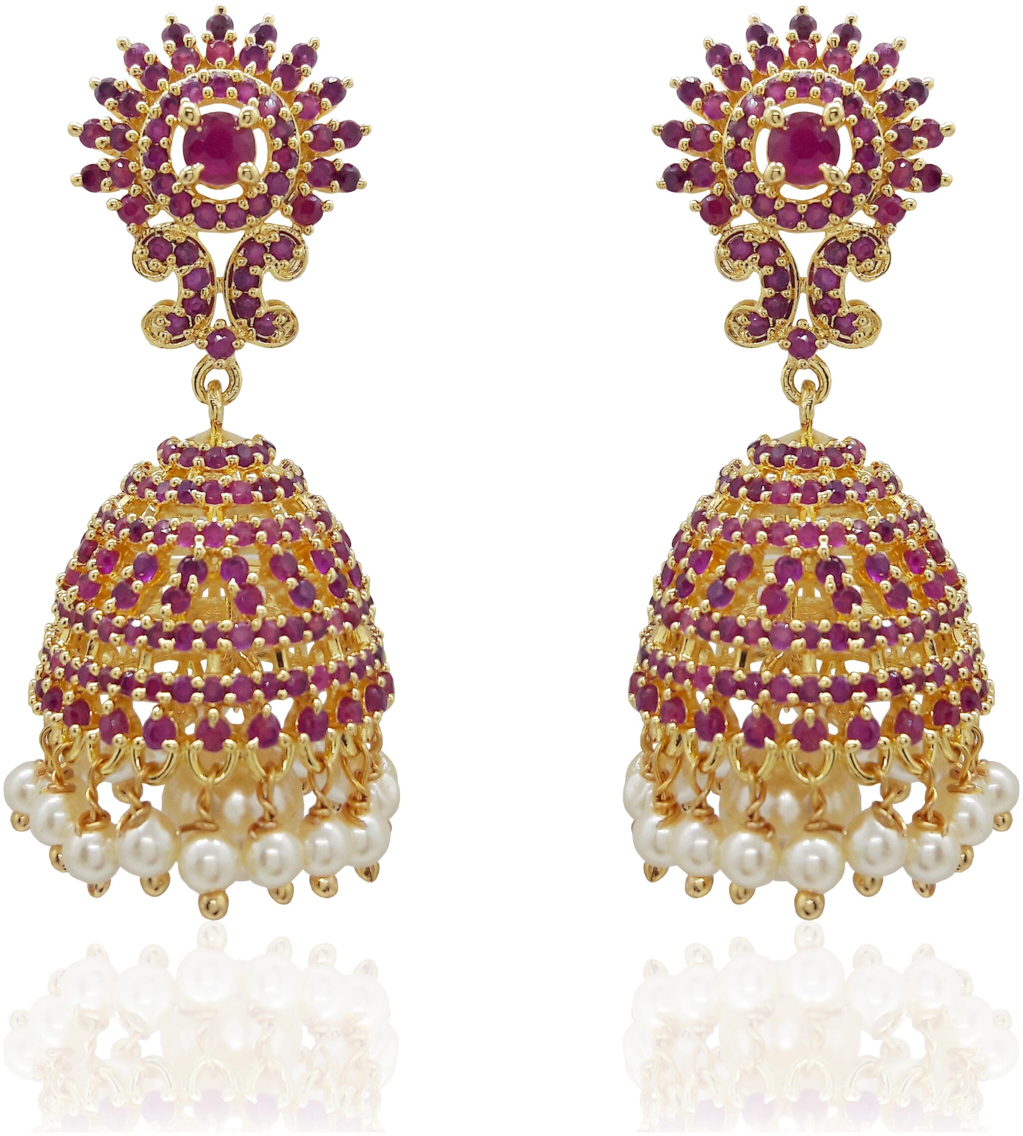 

Mukutmoni American Diamond stylish Gorgeous Jhumka Earrings for Women and Girls