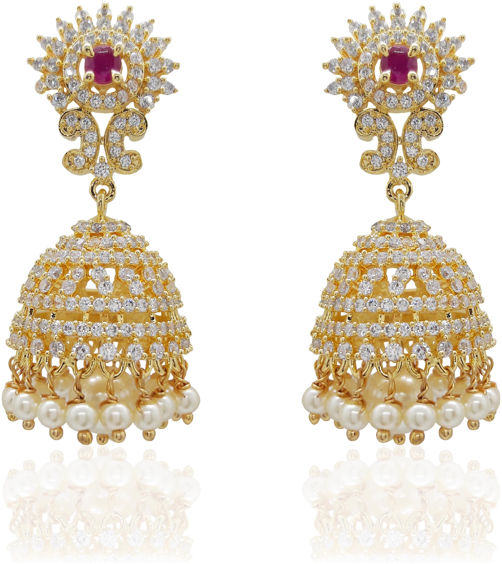 

Mukutmoni American Diamond stylish Gorgeous Jhumka Earrings for Women and Girls