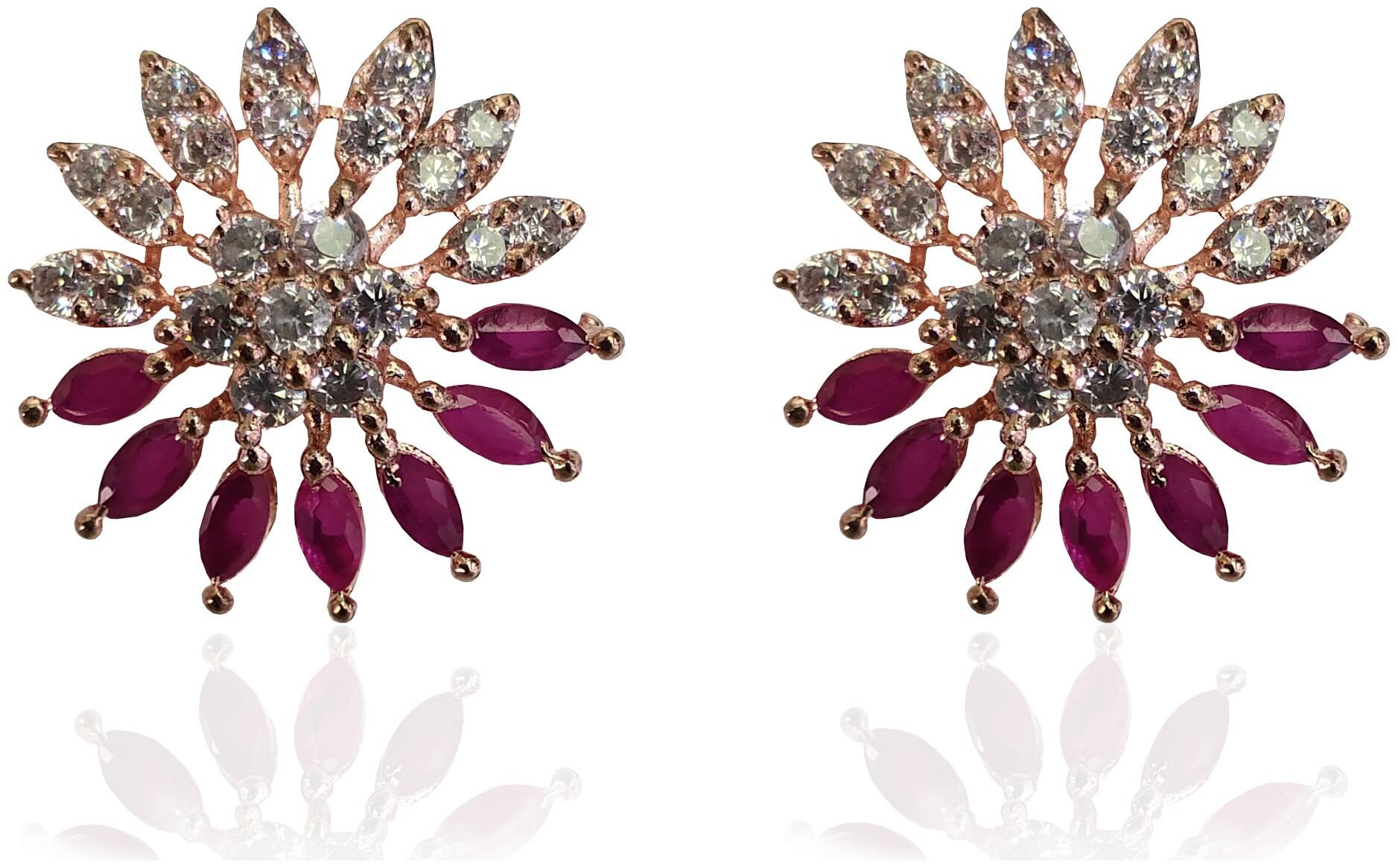 

Mukutmoni Exclusive CZ Stone Stylish Earrings Tops for Girls and Women
