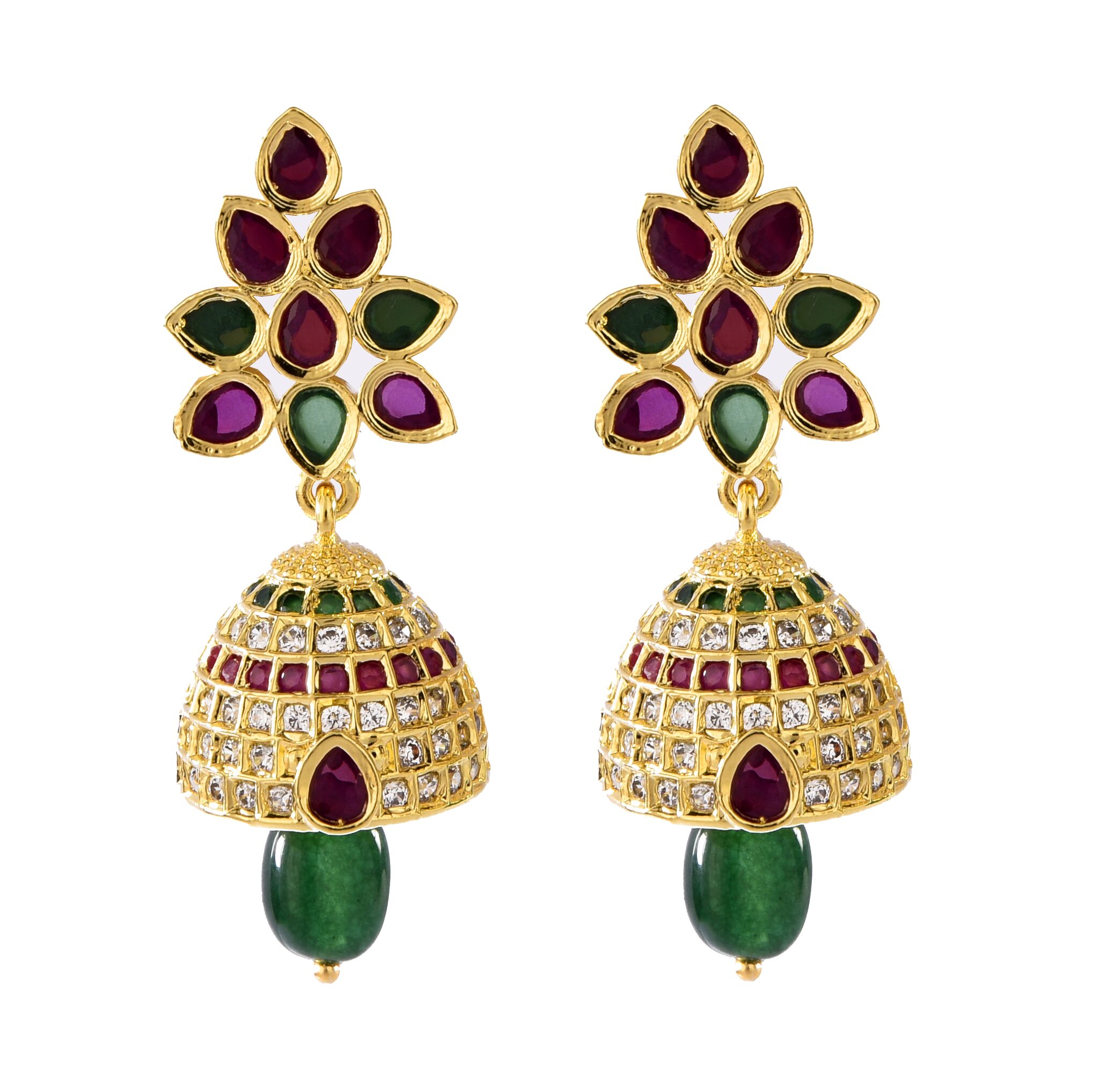 

Mukutmoni Fancy Party Wear Gold Plated Jhumka Earrings For Girls And Women