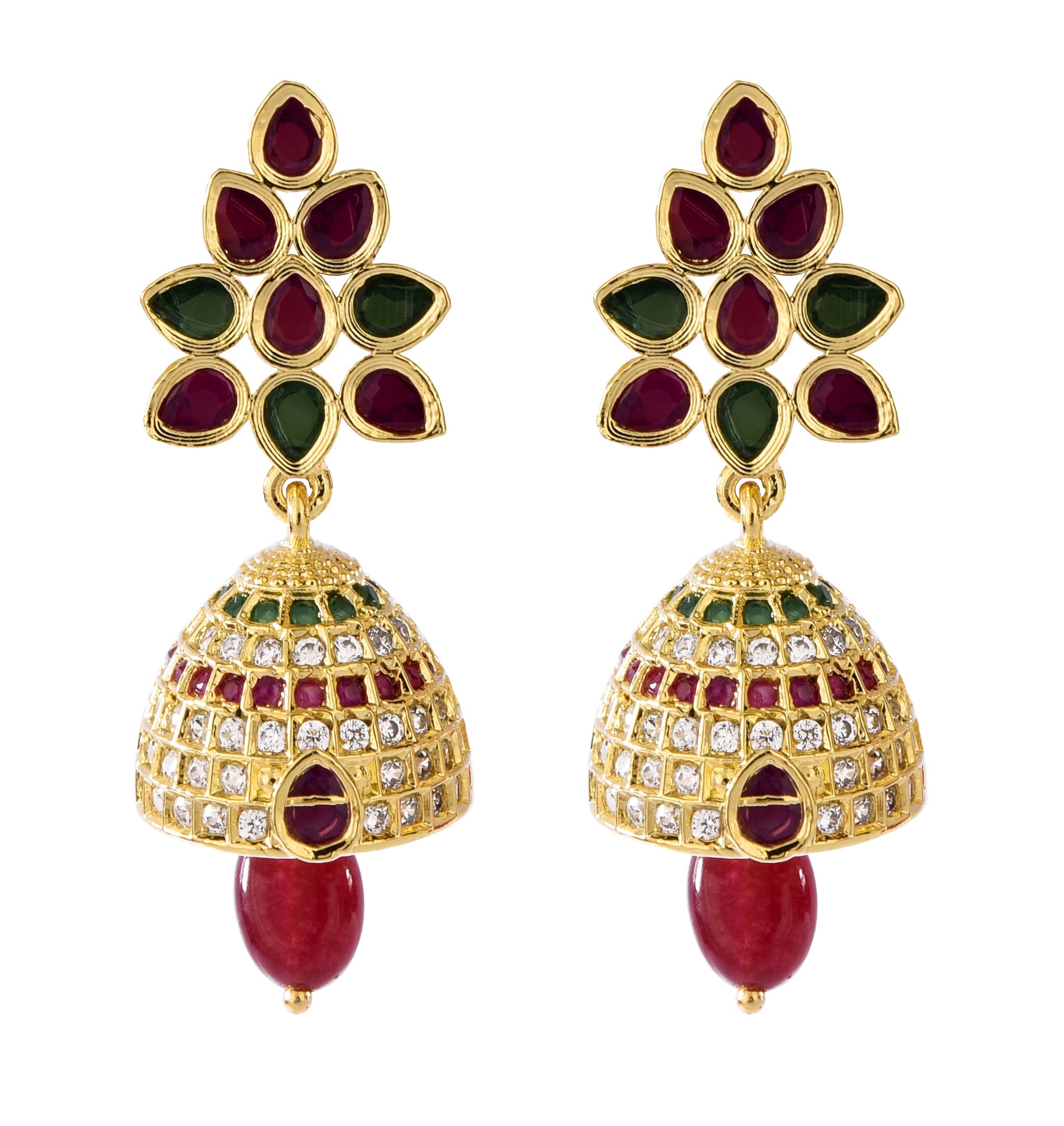 

Mukutmoni Fancy Party Wear Gold Plated Jhumka Earrings For Girls And Women