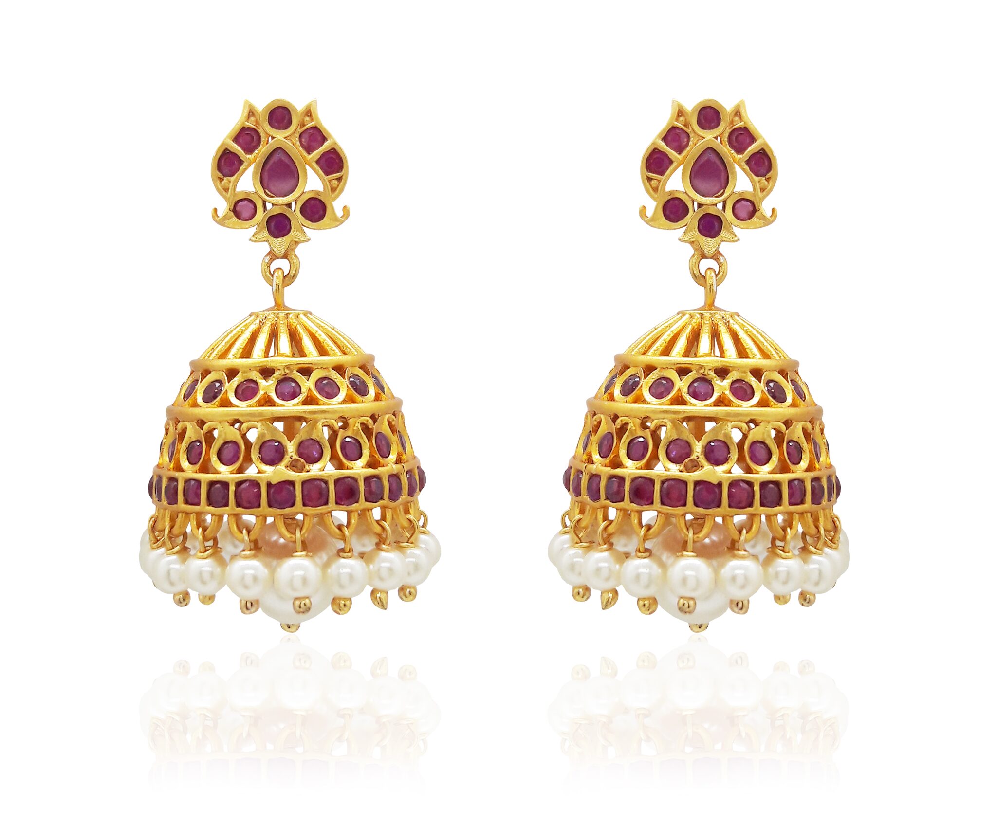 

Mukutmoni Latest Matte Finish Traditional Jhumka for Women and Girls Cubic Zirconia Alloy Jhumki Earring