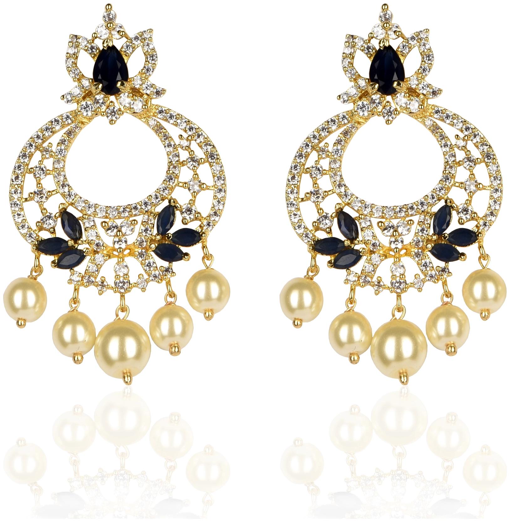 

Mukutmoni Latest Design Chandbali Pearls Earrings For Girls And Women