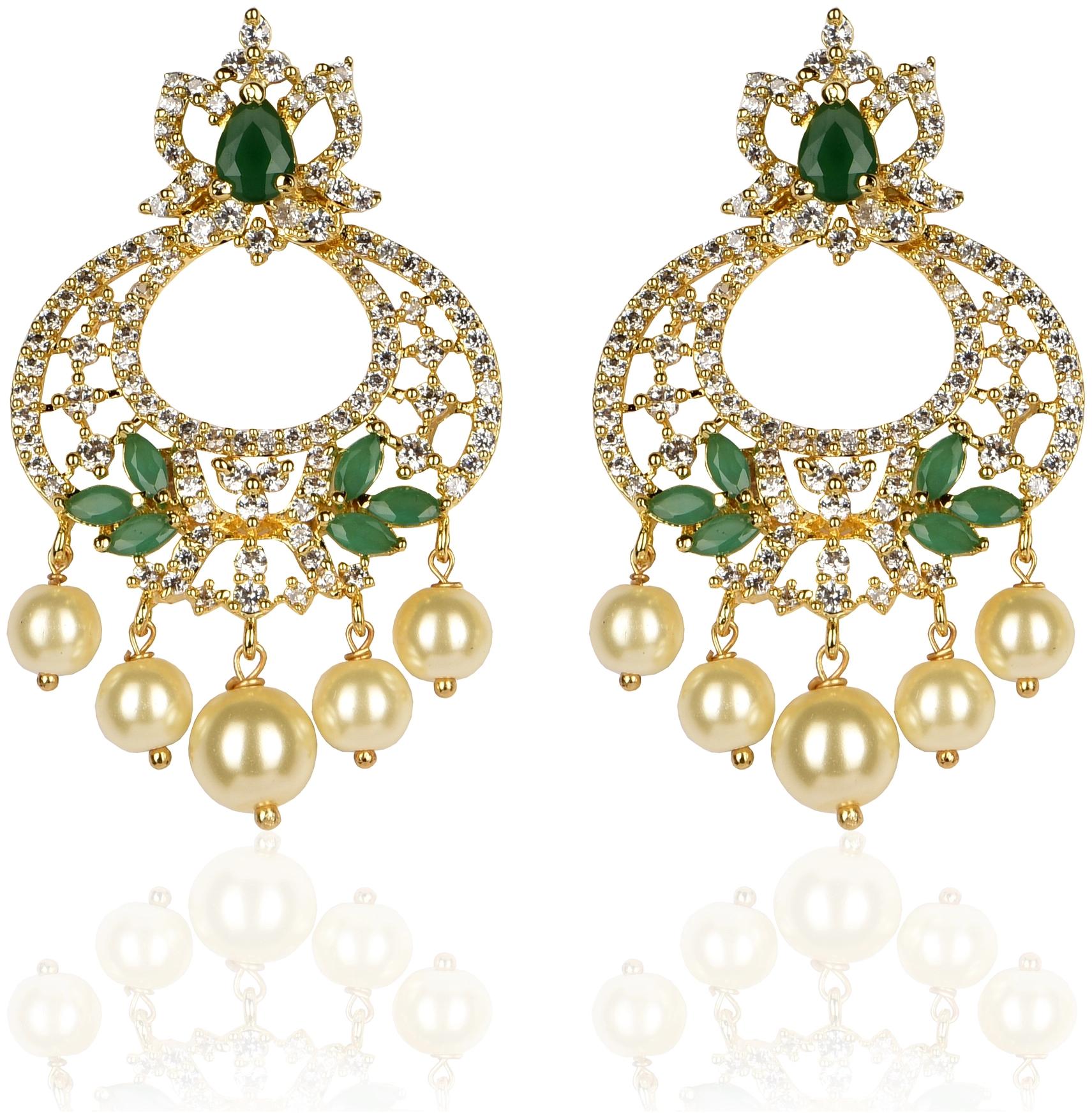 

Mukutmoni Latest Design Chandbali Pearls Earrings For Girls And Women
