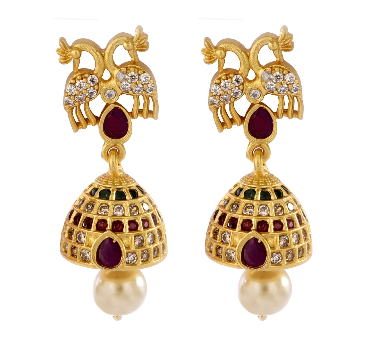 

Mukutmoni Matte Fancy Party Wear AD Jhumka For Girls And Women