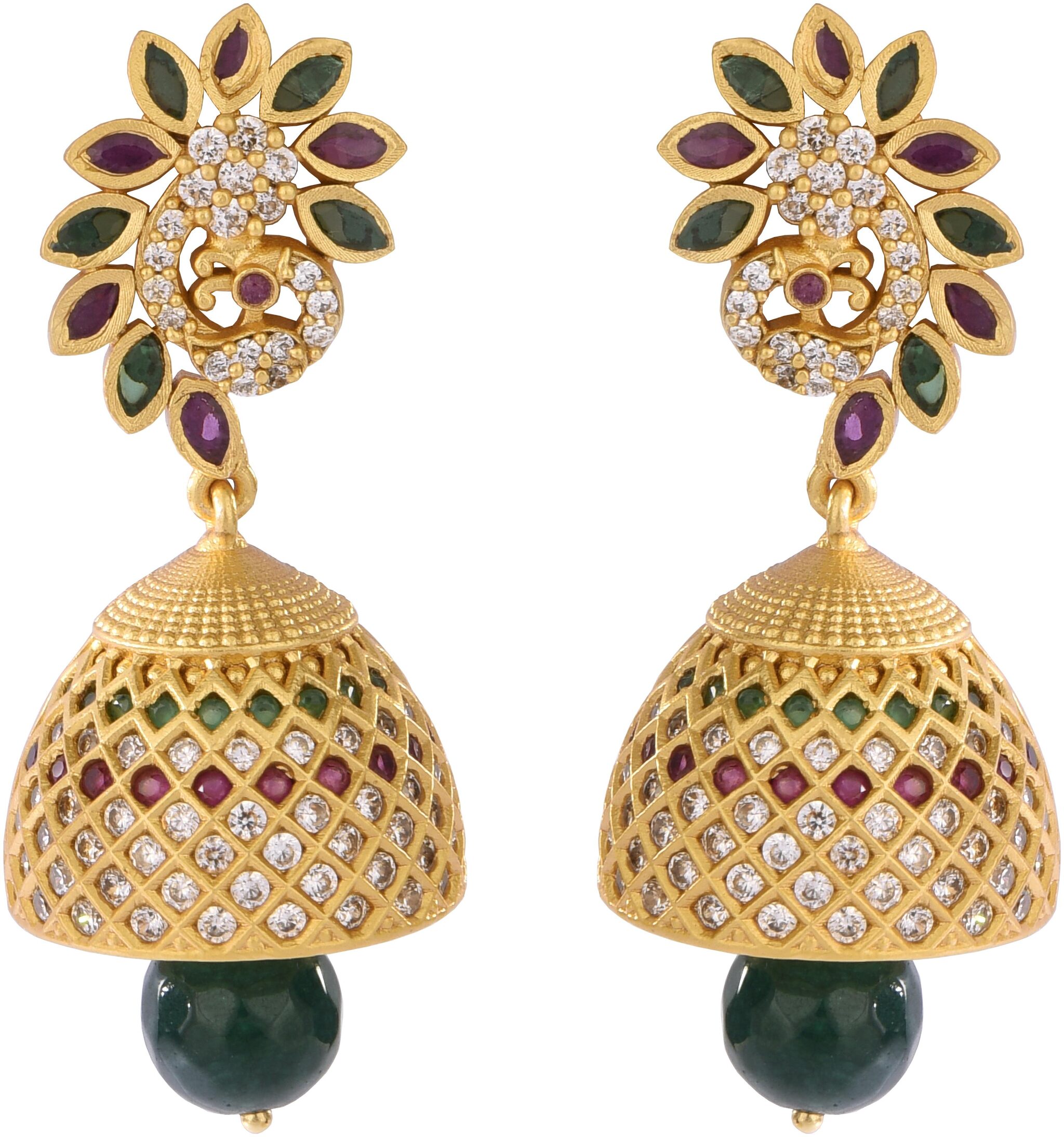 

Mukutmoni Stylish Matte Gold Fancy Party Wear Jhumka For Girls And Women