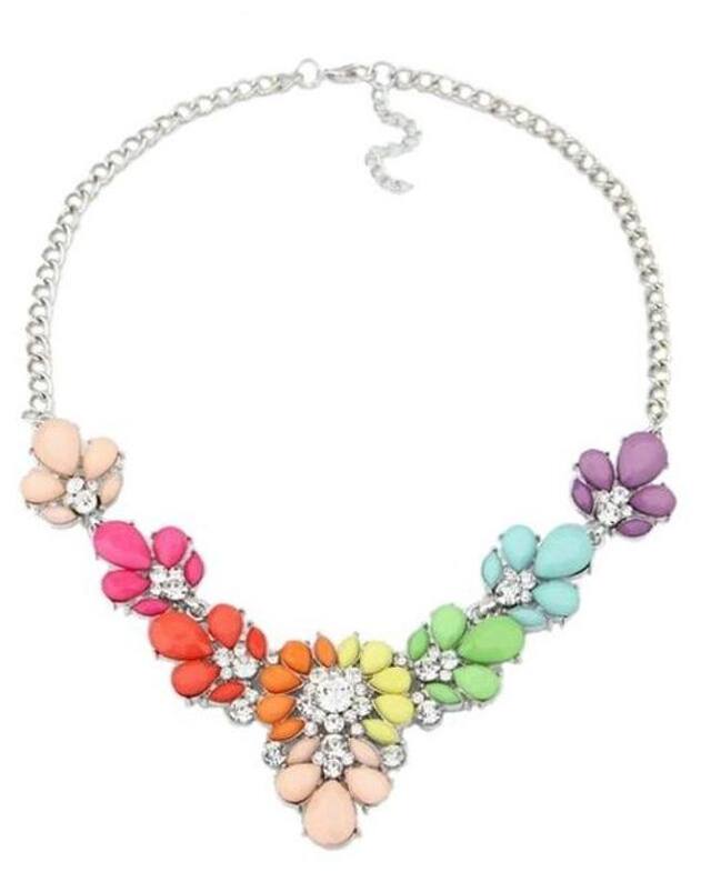 Multi Color Flower Necklace