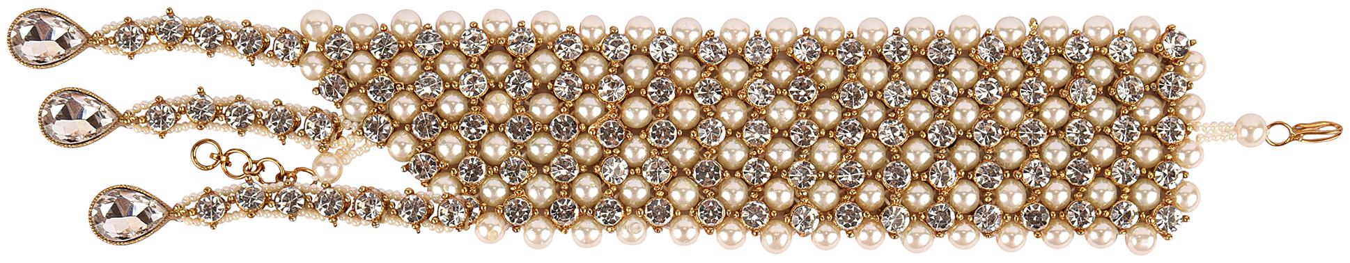 

myGaonwala American Diamond Pearl Bracelet