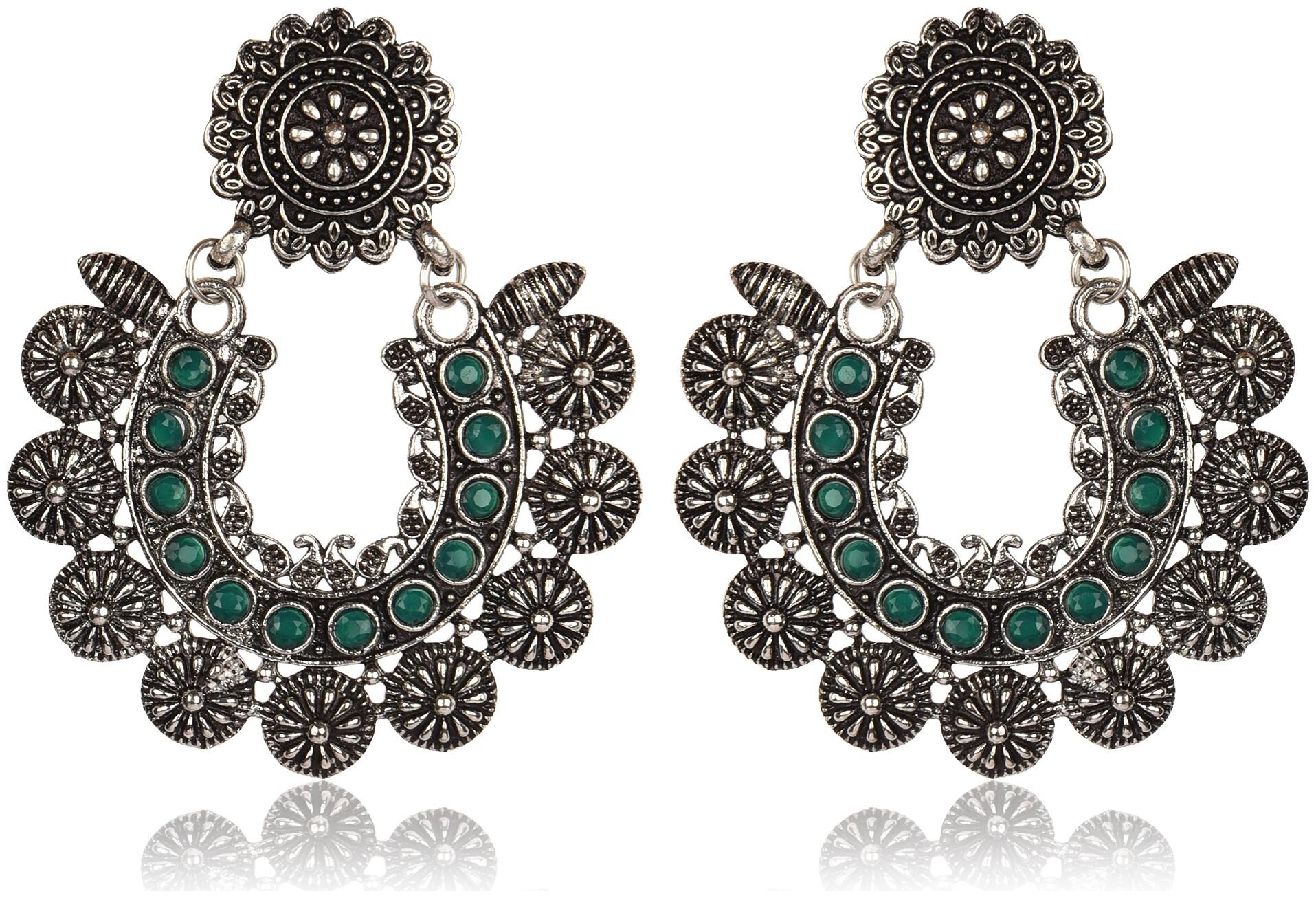 

myGaonwala Woman s Oxidized Long Earrings