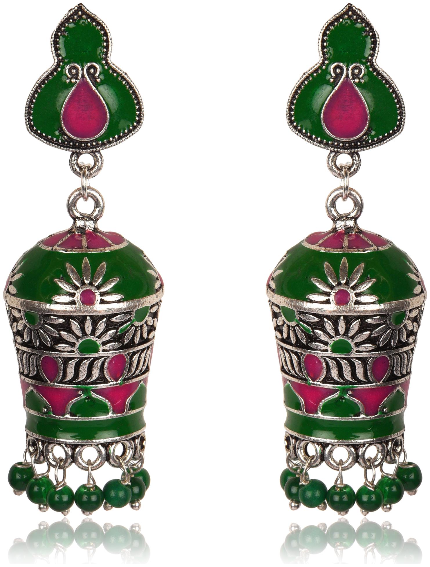 

myGaonwala Woman s Oxidized Long Earrings