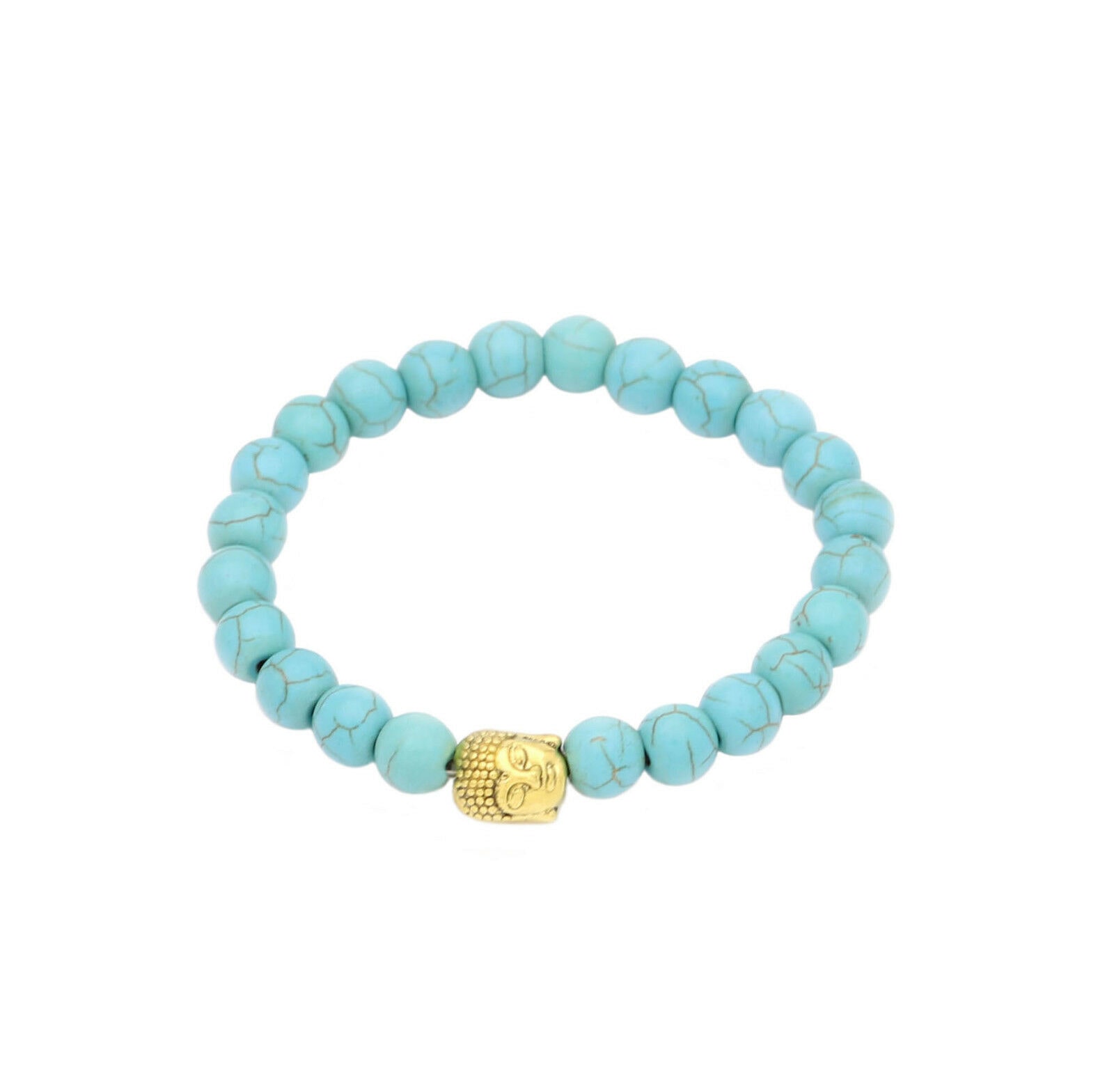 

Natural Stone Beads Energy Meditation Stretch Bracelet Double Heads Buddha