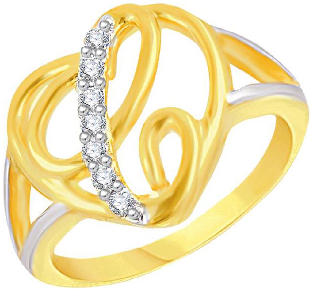 

NETRA CREATION Jewels Intial C Heart Gold Plated Brass Cubic Zirconia Finger Ring for Women Girls NAFR189G