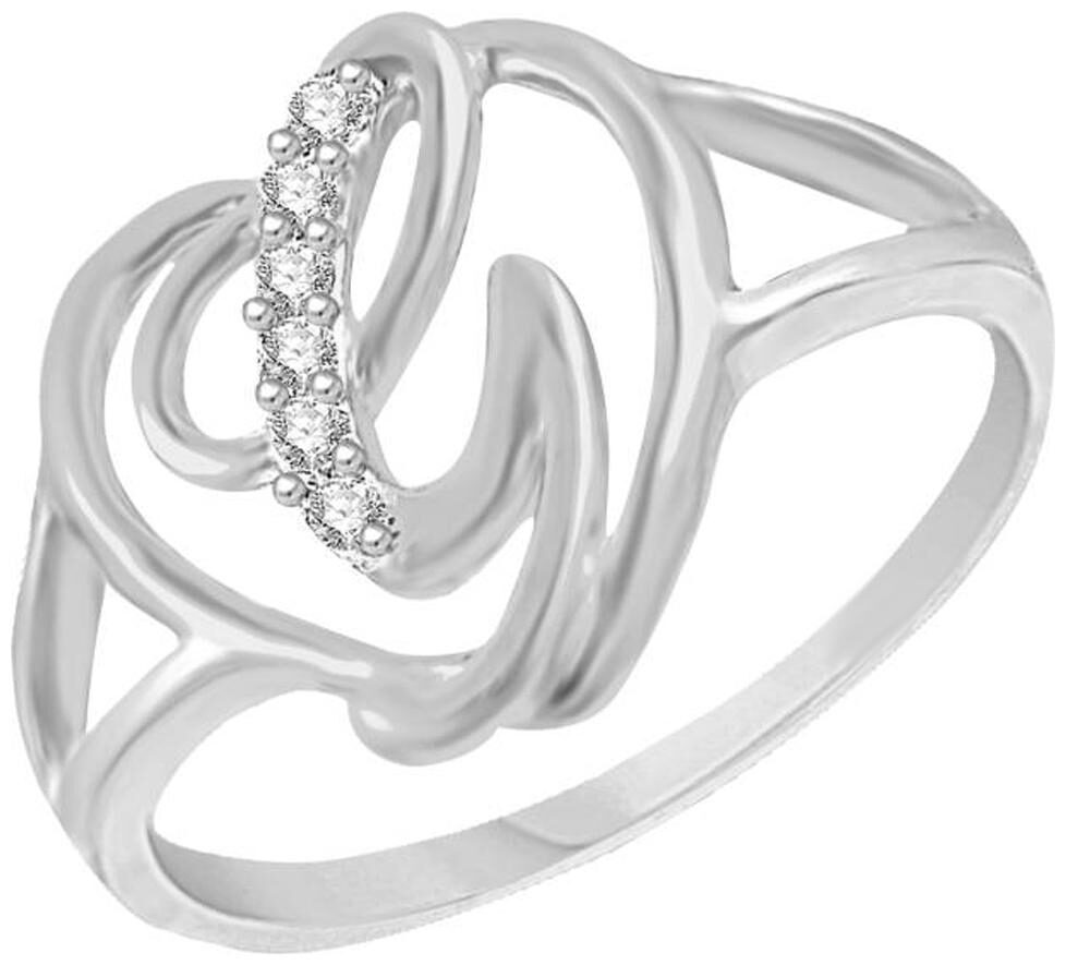 

NETRA CREATION Jewels Intial G Heart Rhodium Plated Brass Cubic Zirconia Finger Ring for Women Girls NAFR194R