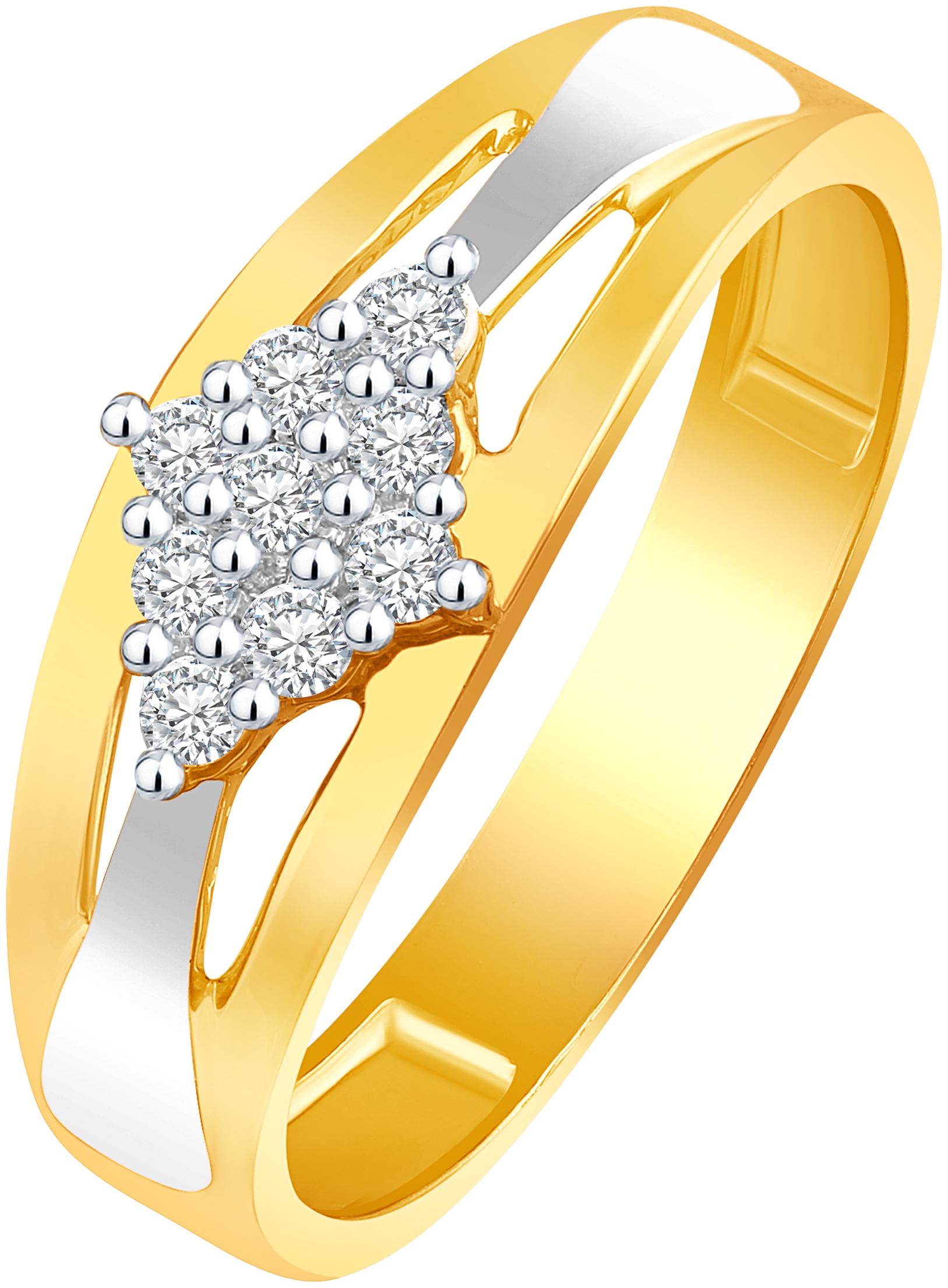 

NETRA CREATION Square Pattern Solitaire Gold Plated Alloy Barss Cubic Zirconia Finger Ring for Women NFR475G