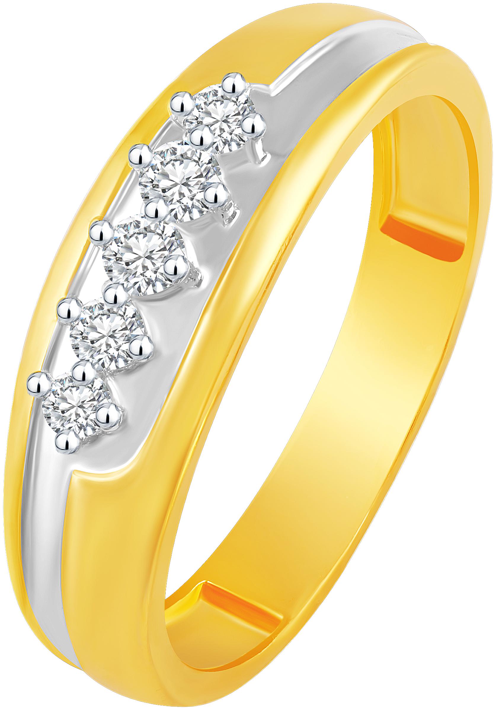 

NETRA CREATION Five Solitaire Gold Plated Alloy Barss Cubic Zirconia Finger Ring for Women NFR496G
