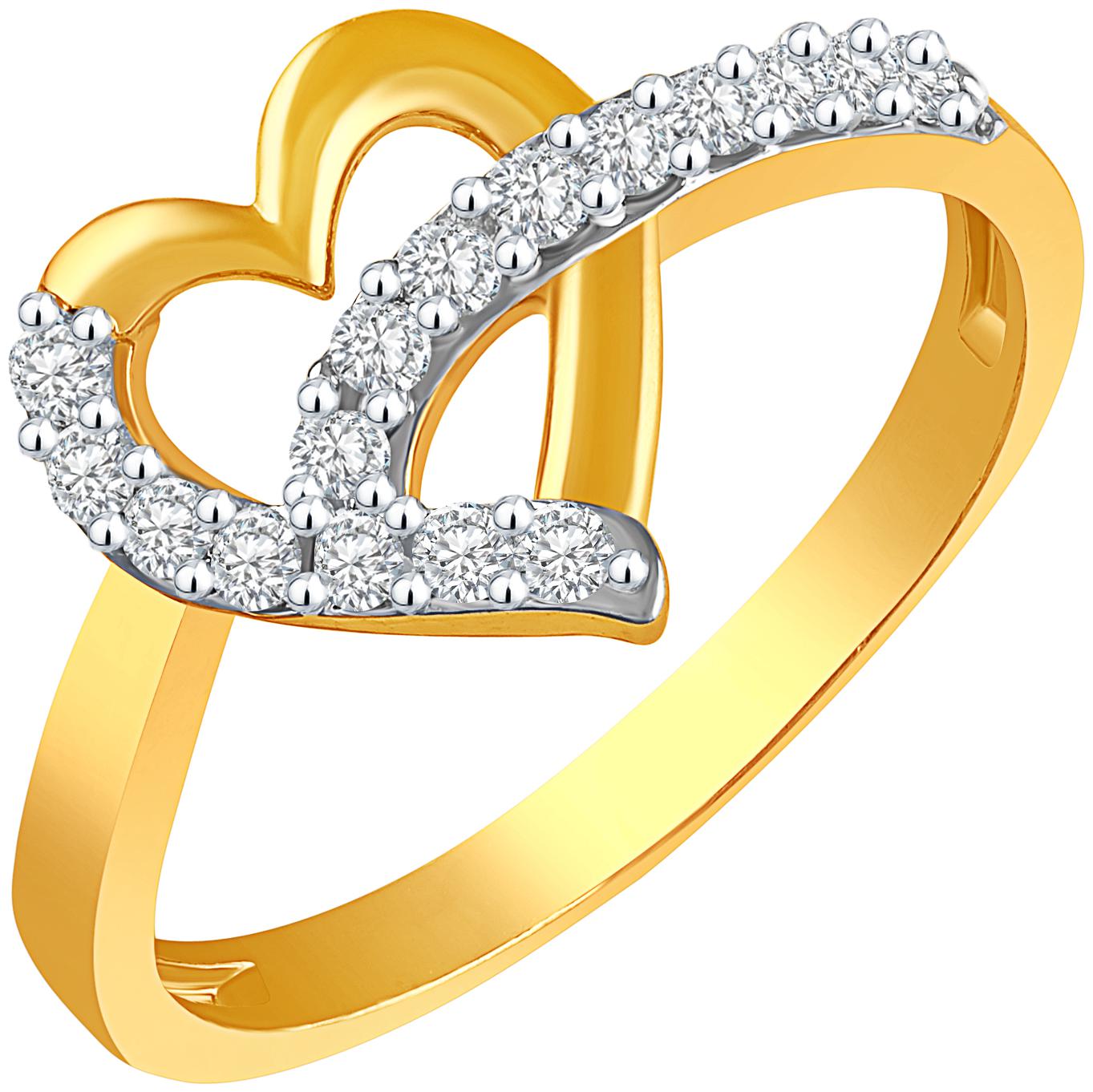

NETRA CREATION Heart Solitaire Gold Plated Alloy Barss Cubic Zirconia Finger Ring for Women NFR472G