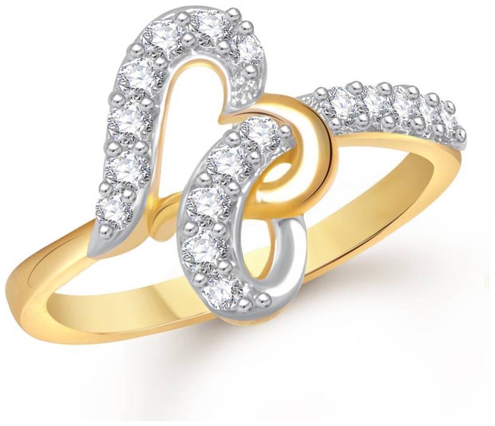 

NETRA CREATION Couple Heart Gold Plated Alloy Brass Cubic Zirconia Finger Ring for Women NFR431G