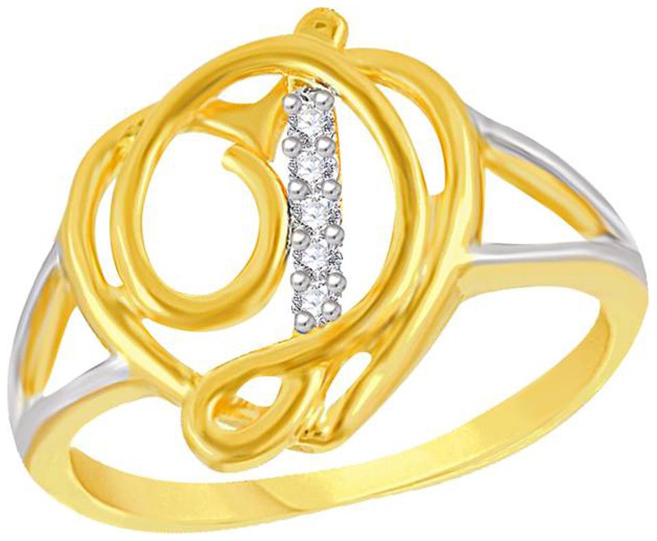 

NETRA CREATION Jewels Intial D Heart Gold Plated Brass Cubic Zirconia Finger Ring for Women Girls NAFR191G