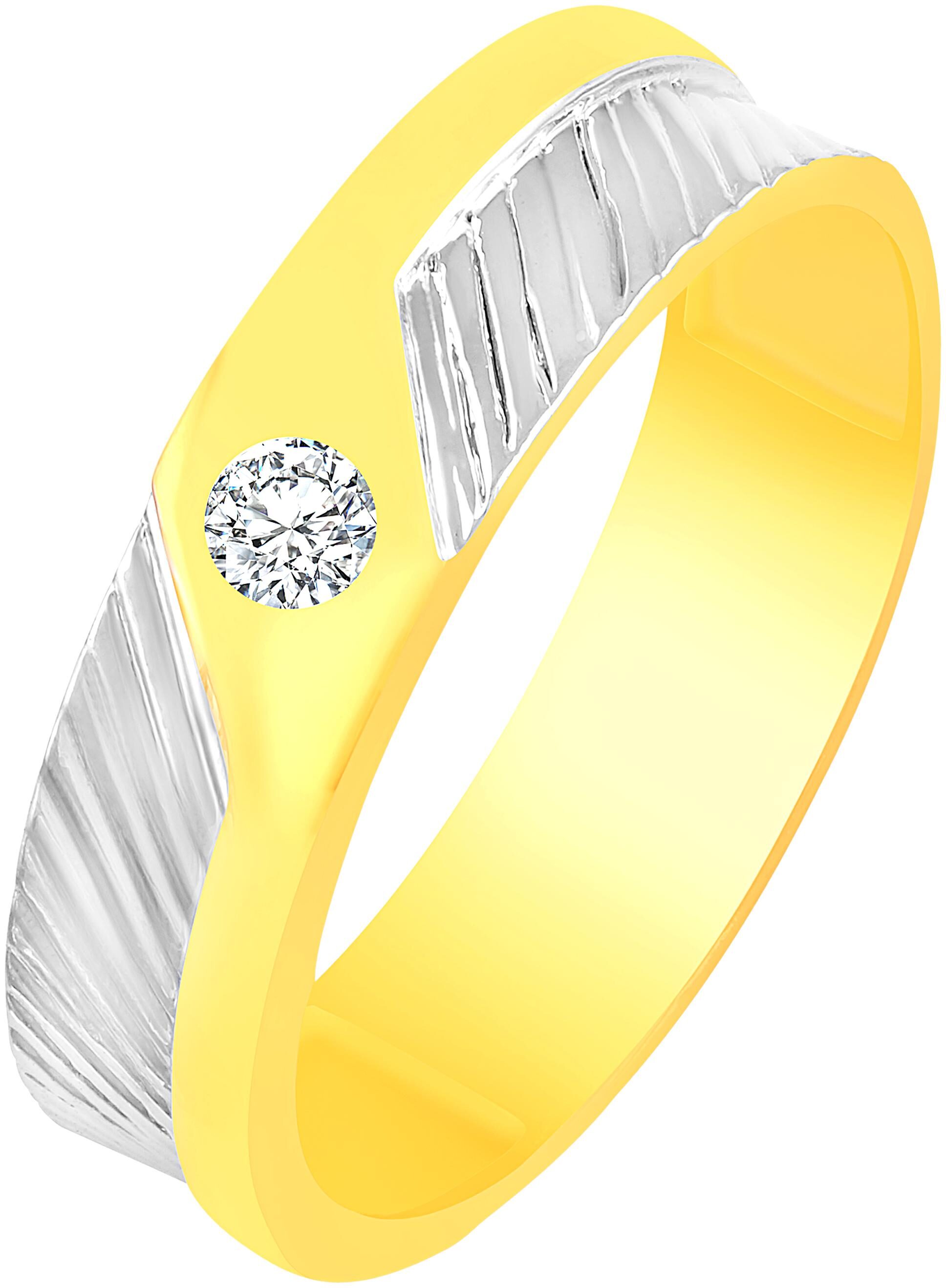 

NETRA CREATION Curved Single Solitaire Gold Plated Alloy Barss Cubic Zirconia Finger Ring for Women NFR490G