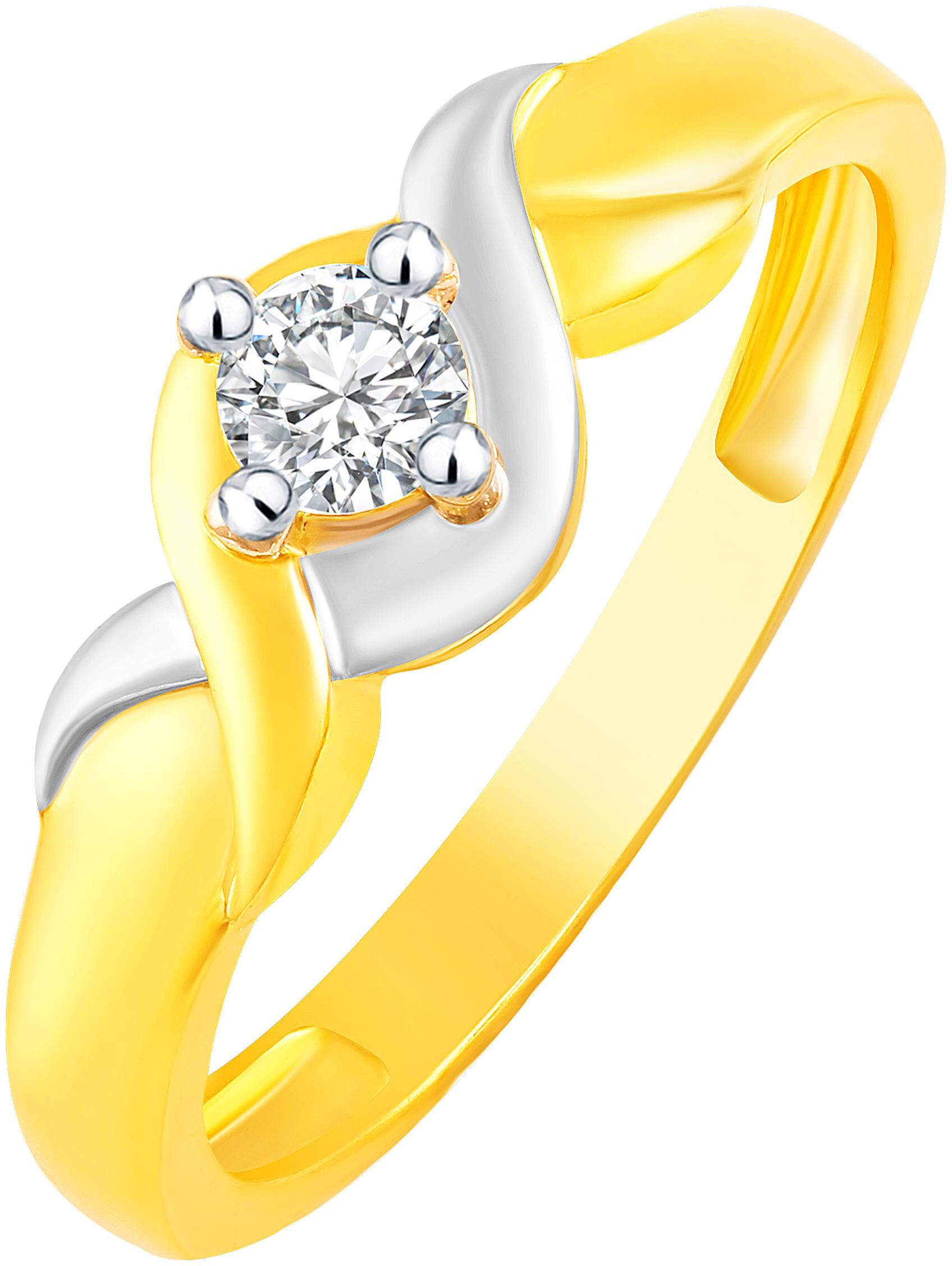 

NETRA CREATION Bonded Single Solitaire Gold Plated Alloy Barss Cubic Zirconia Finger Ring for Women NFR493G