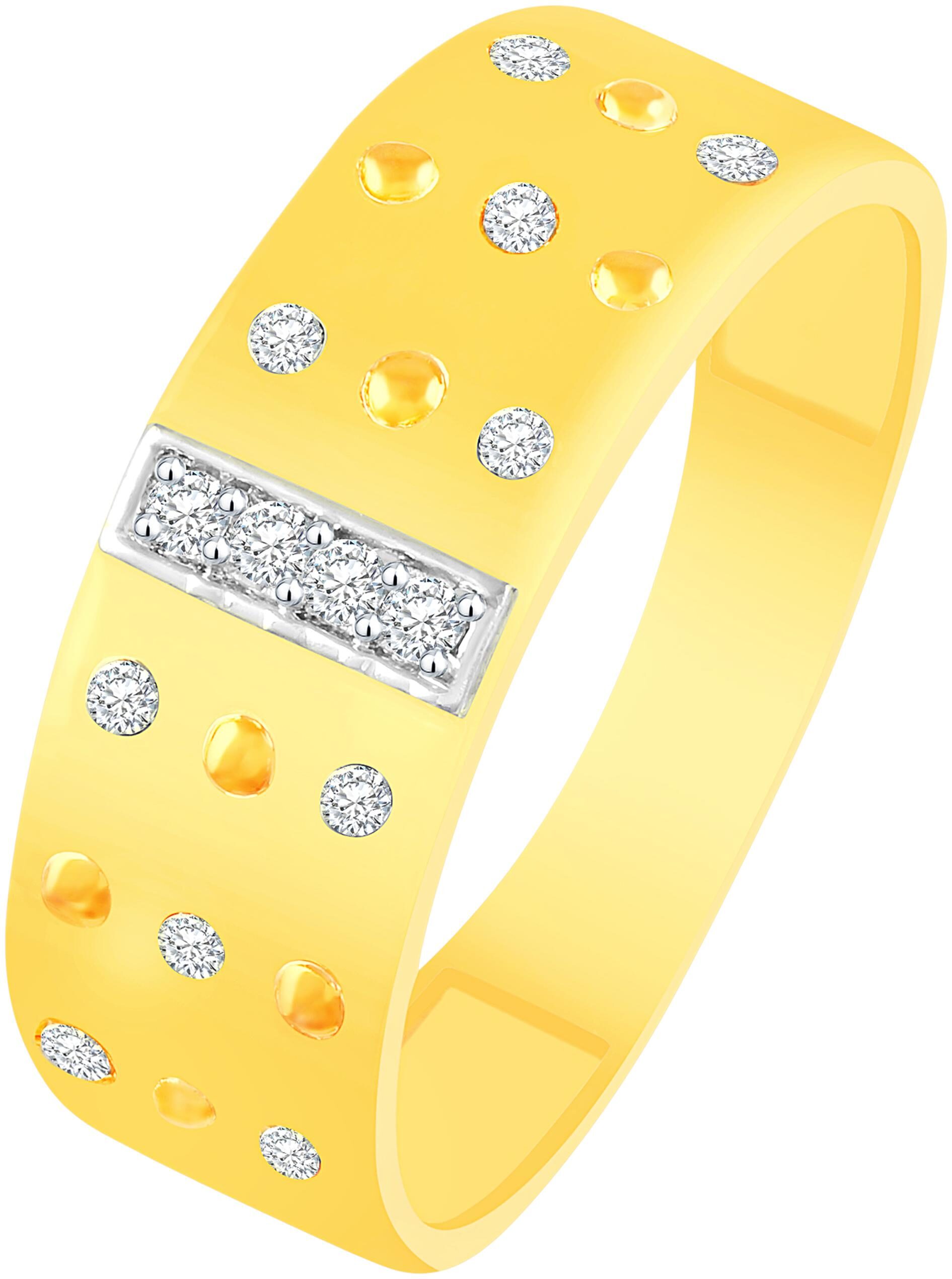 

NETRA CREATION Multi Solitaire Band Gold Plated Alloy Barss Cubic Zirconia Finger Ring for Women NFR487G