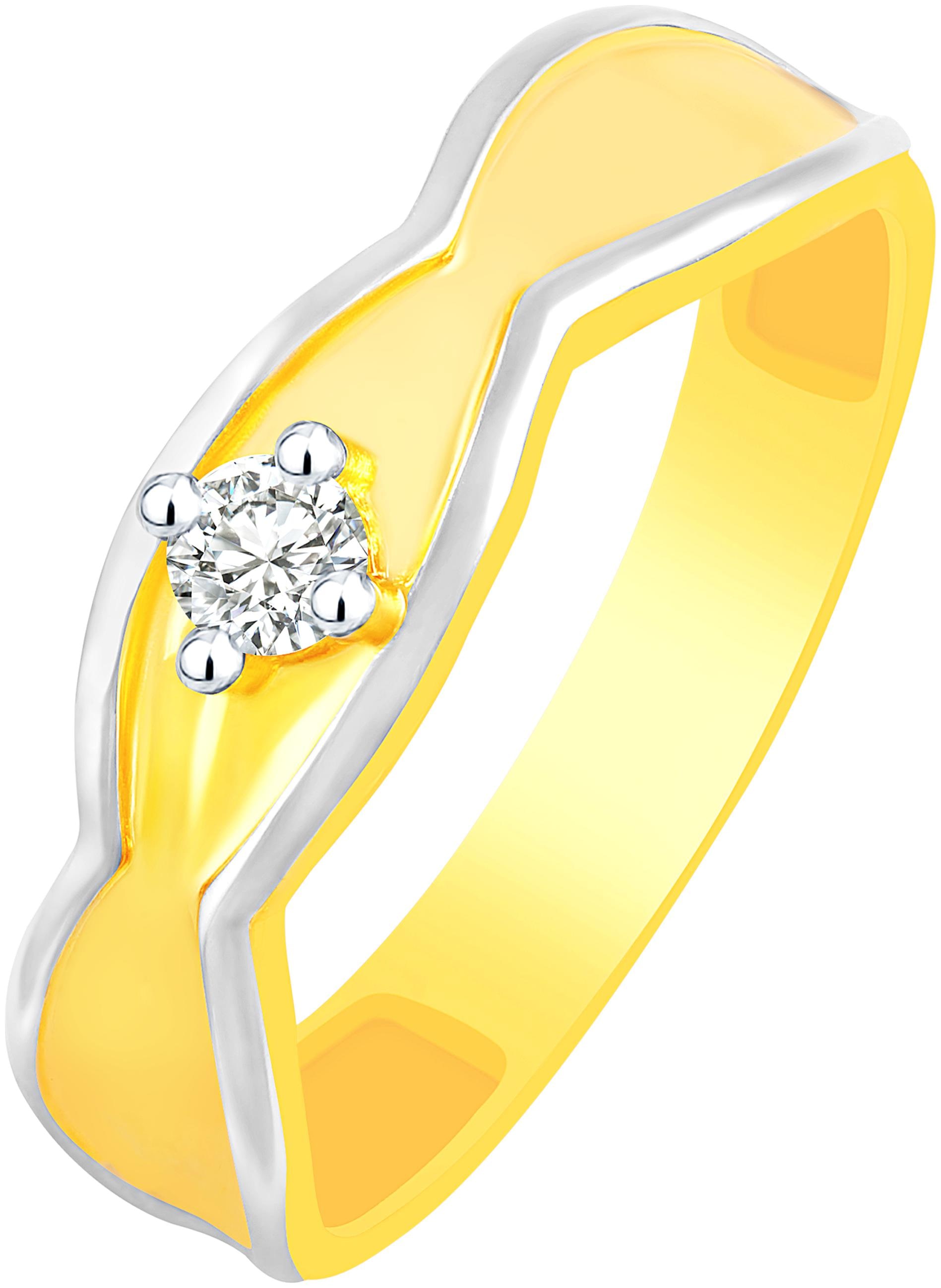 

NETRA CREATION Descent Single Solitaire Gold Plated Alloy Barss Cubic Zirconia Finger Ring for Women NFR489G