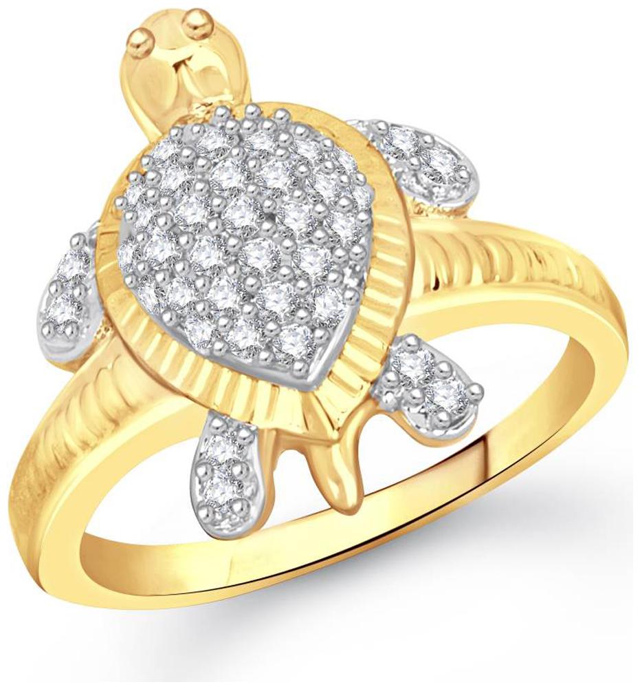 

NETRA CREATION Money Tortoise Gold Plated Alloy Brass Cubic Zirconia Finger Ring for Women and Men NFR513G