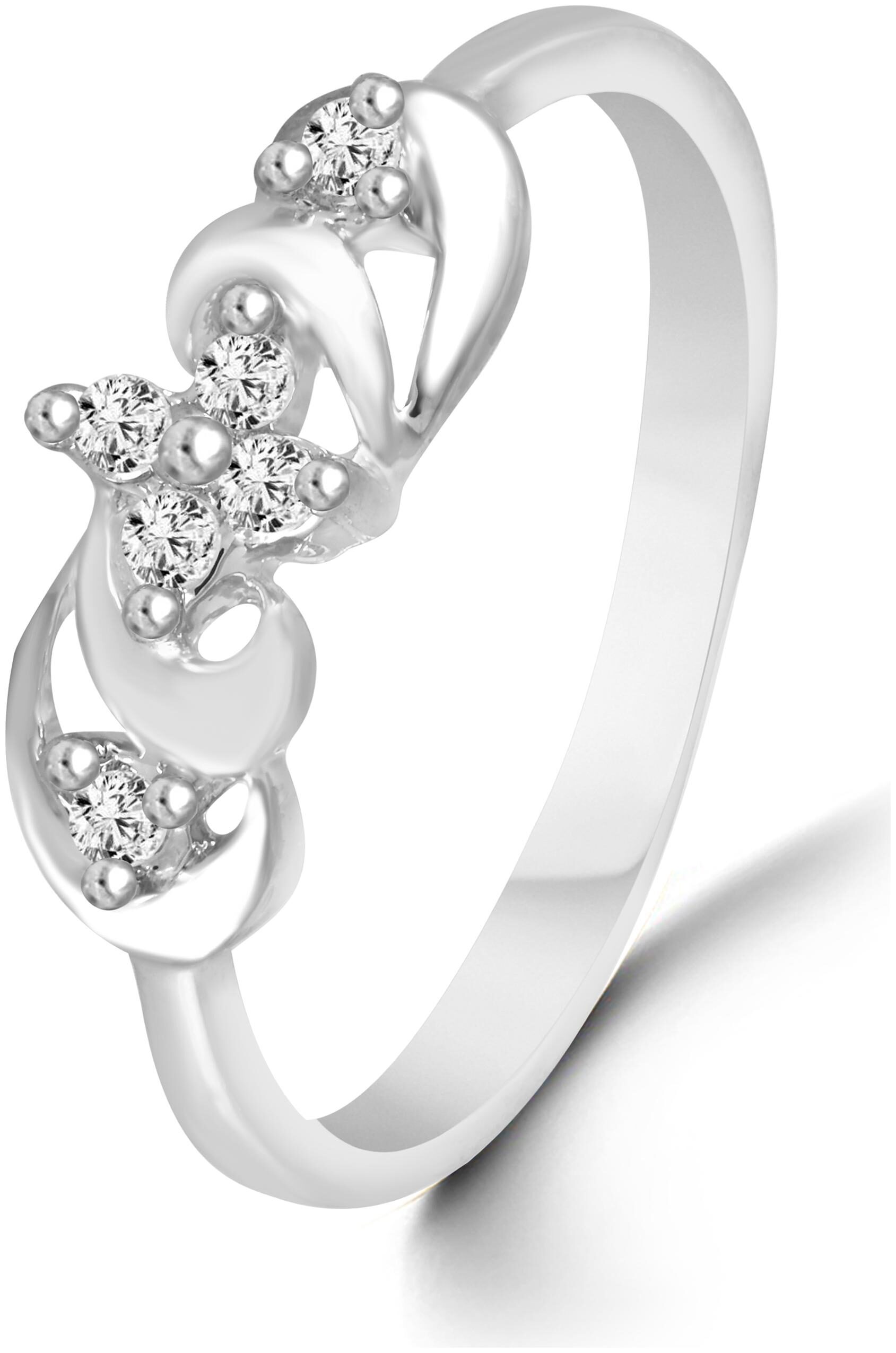 

NETRA CREATION Bonded Star Rhodium Plated alloy Brass Cubic Zirconia Finger Ring for Women NFR514R