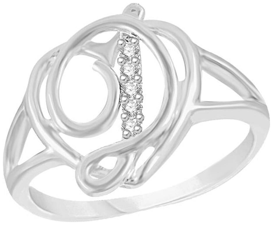 

NETRA CREATION Jewels Intial D Heart Rhodium Plated Brass Cubic Zirconia Finger Ring for Women Girls NAFR207R
