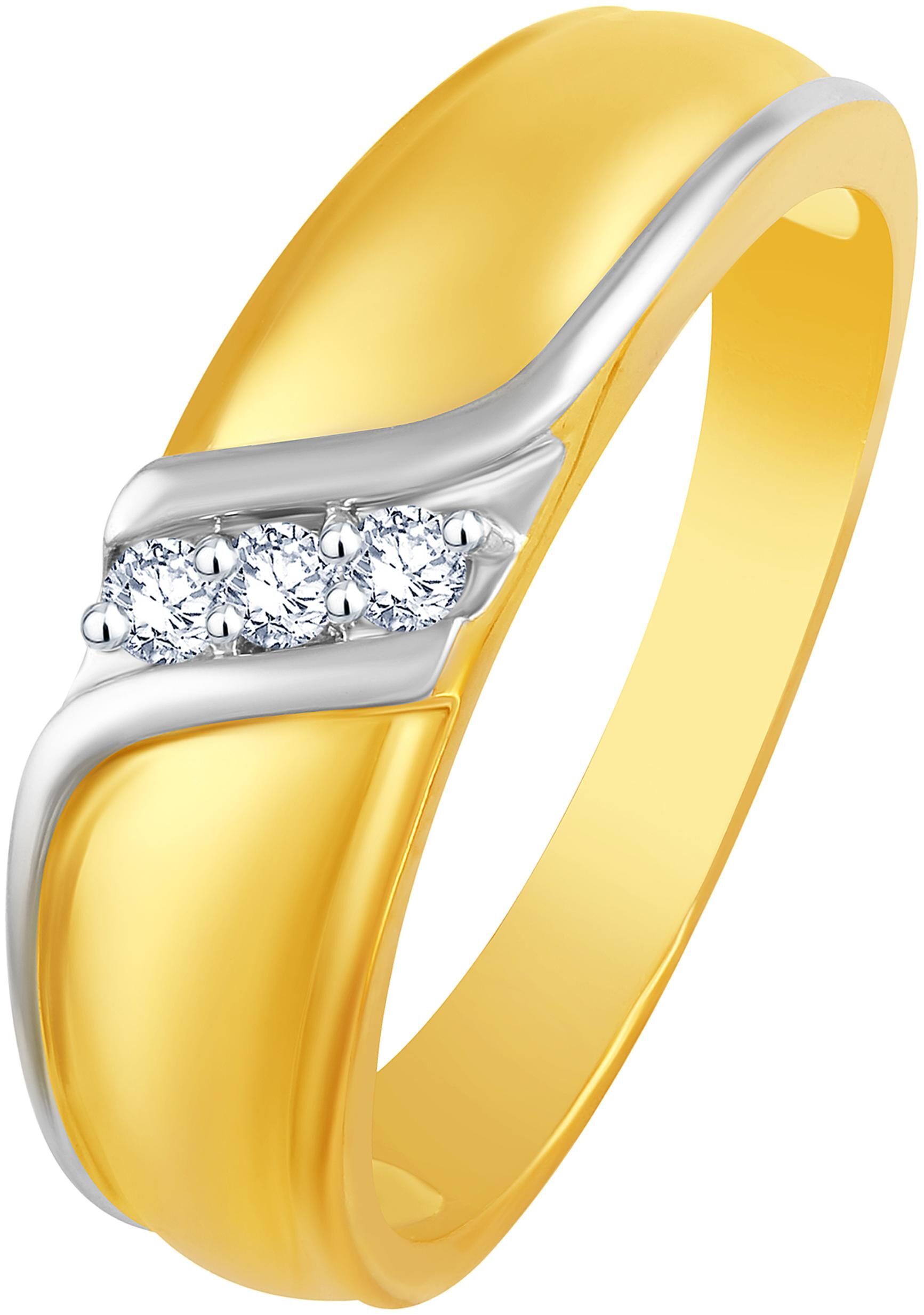 

NETRA CREATION Two Tone Single Solitaire Gold Plated Alloy Barss Cubic Zirconia Finger Ring for Women NFR468G
