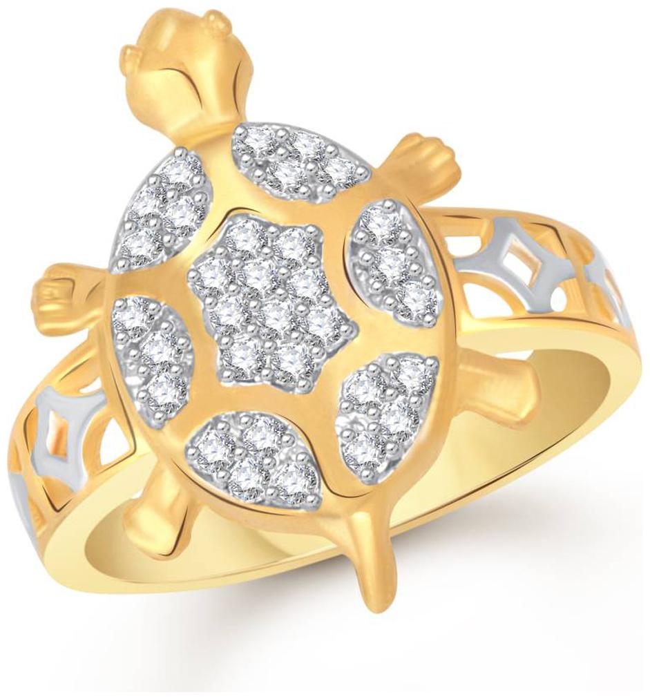 

NETRA CREATION Money Tortoise Gold Plated Alloy Brass Cubic Zirconia Finger Ring for Women and Men NFR512G