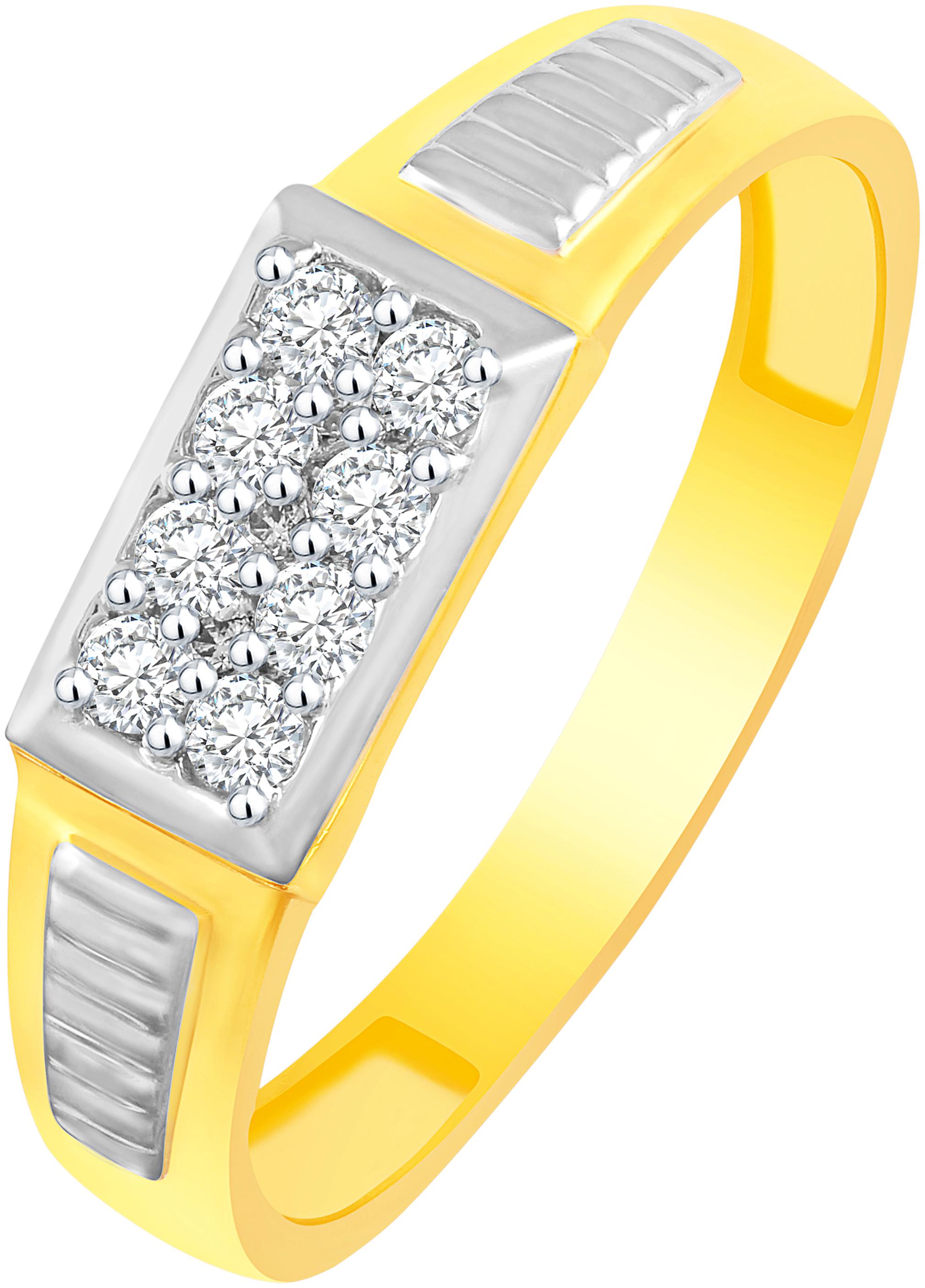 

NETRA CREATION Reticular Center Solitaire Gold Plated Alloy Barss Cubic Zirconia Finger Ring for Women NFR458G