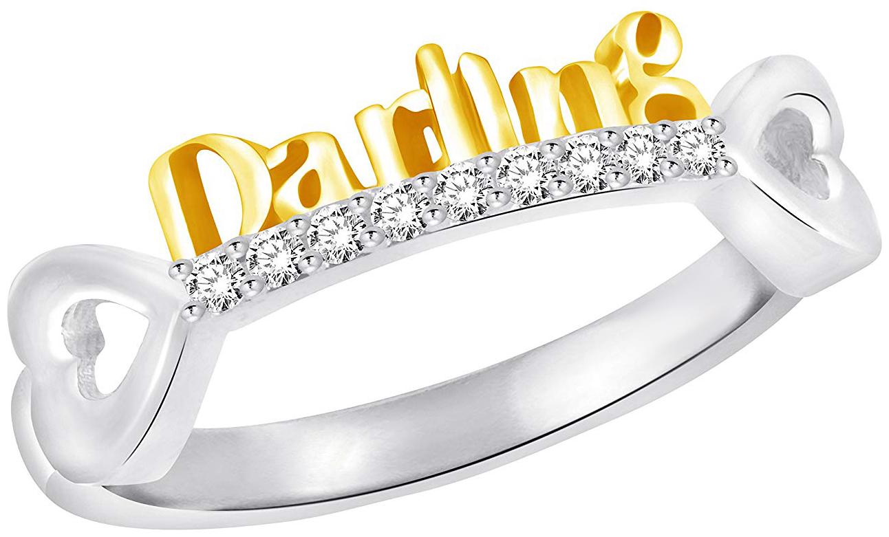 

NETRA CREATION DARLING Rhodium Plated Alloy Brass Cubic Zirconia Finger Ring for Women NFR436R
