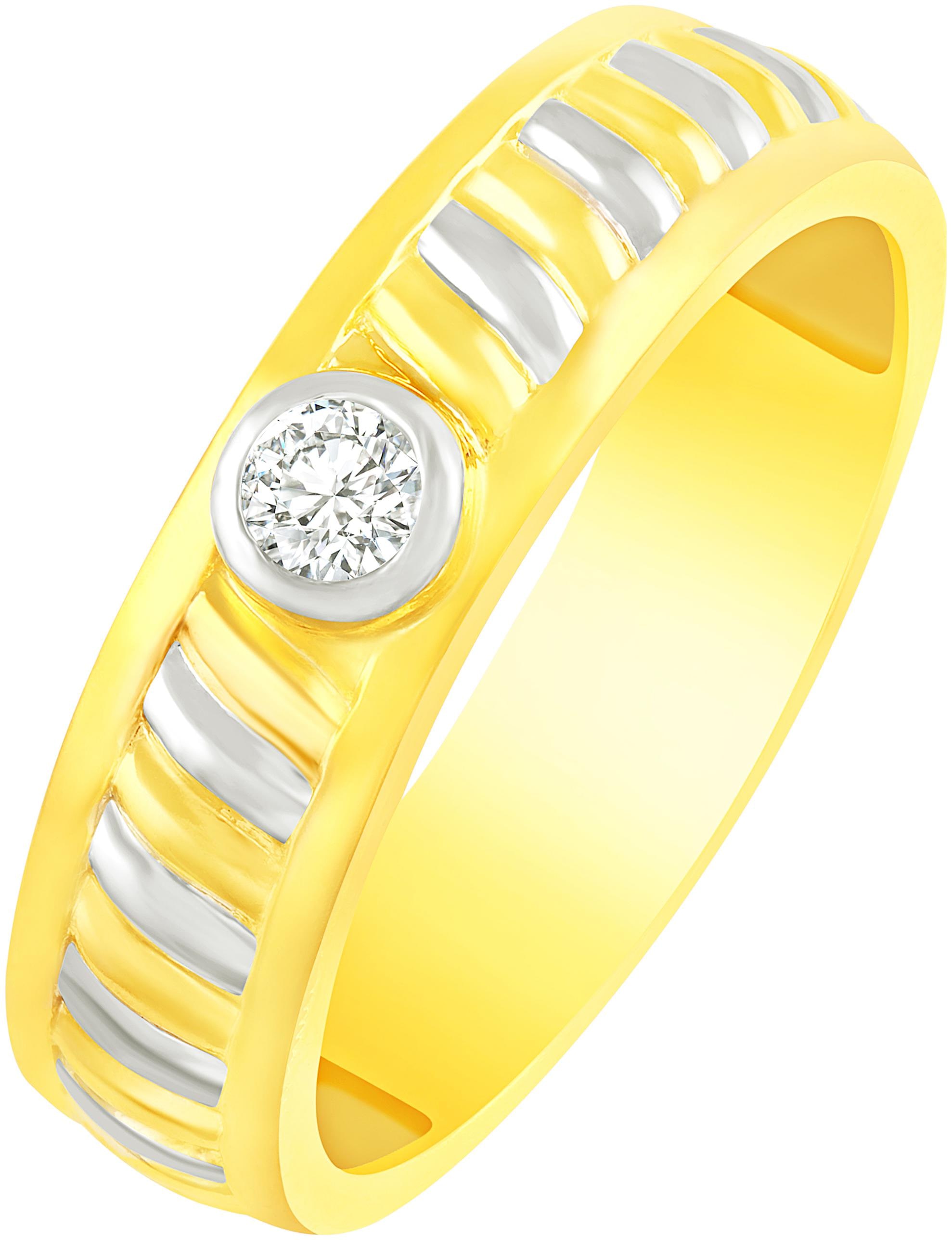 

NETRA CREATION Descent Center Solitaire Gold Plated Alloy Barss Cubic Zirconia Finger Ring for Women NFR451G