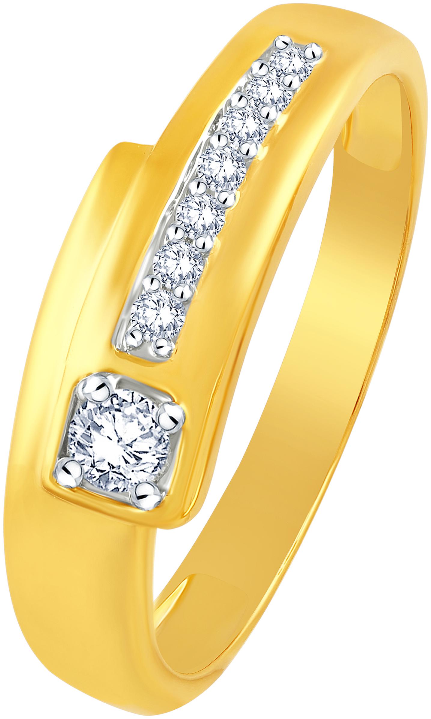 

NETRA CREATION Center Solitaire Gold Plated Alloy Barss Cubic Zirconia Finger Ring for Women NFR465G