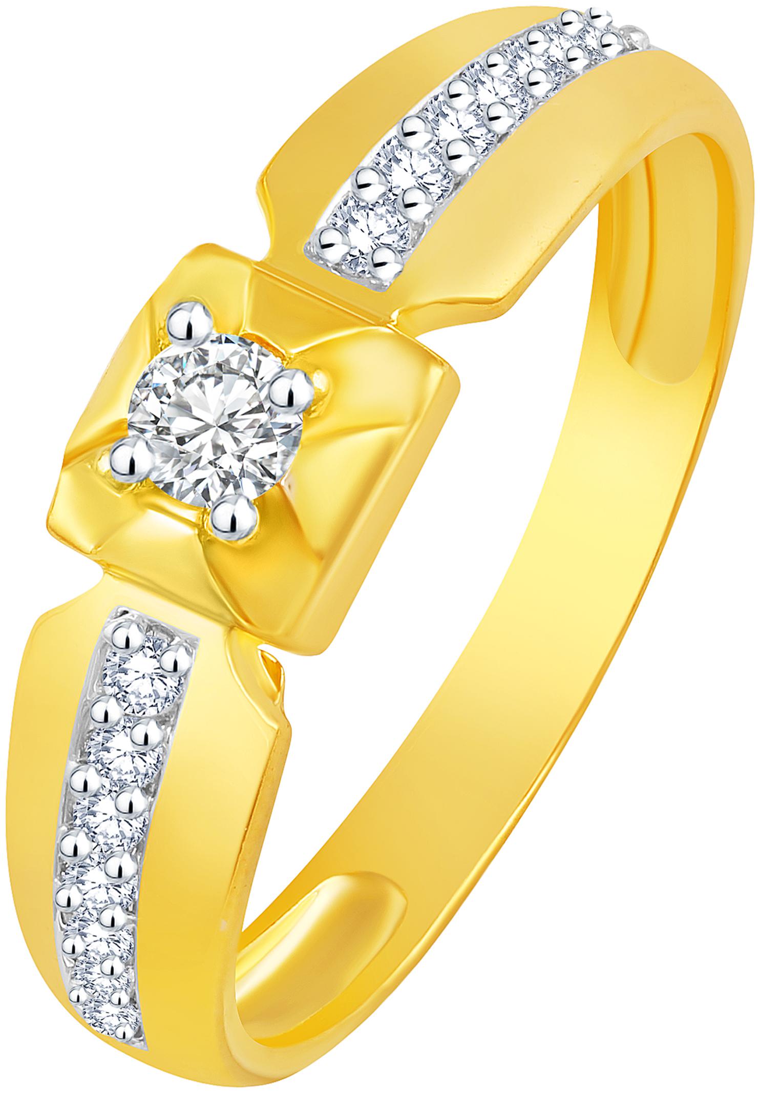 

NETRA CREATION Square Single Solitaire Gold Plated Alloy Barss Cubic Zirconia Finger Ring for Women NFR500G