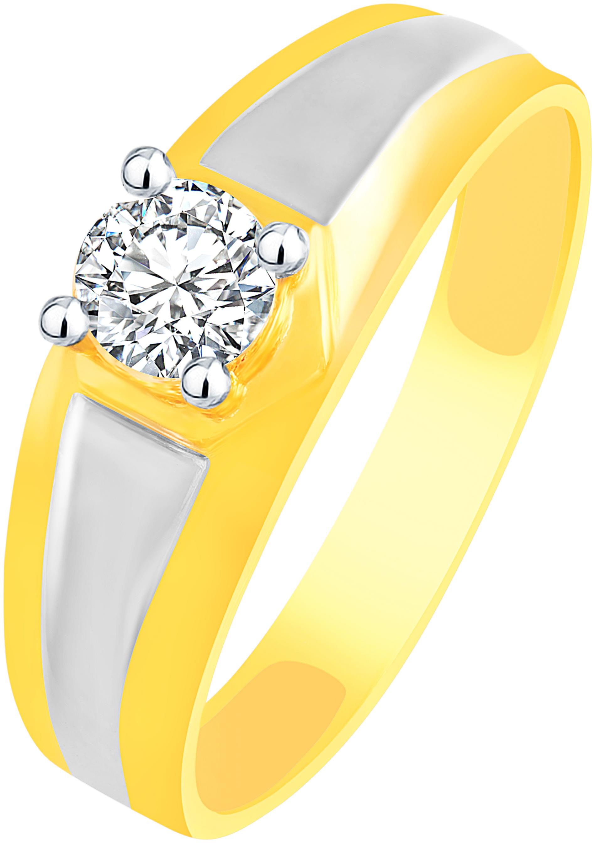 

NETRA CREATION Circular Center Solitaire Gold Plated Alloy Barss Cubic Zirconia Finger Ring for Women NFR464G