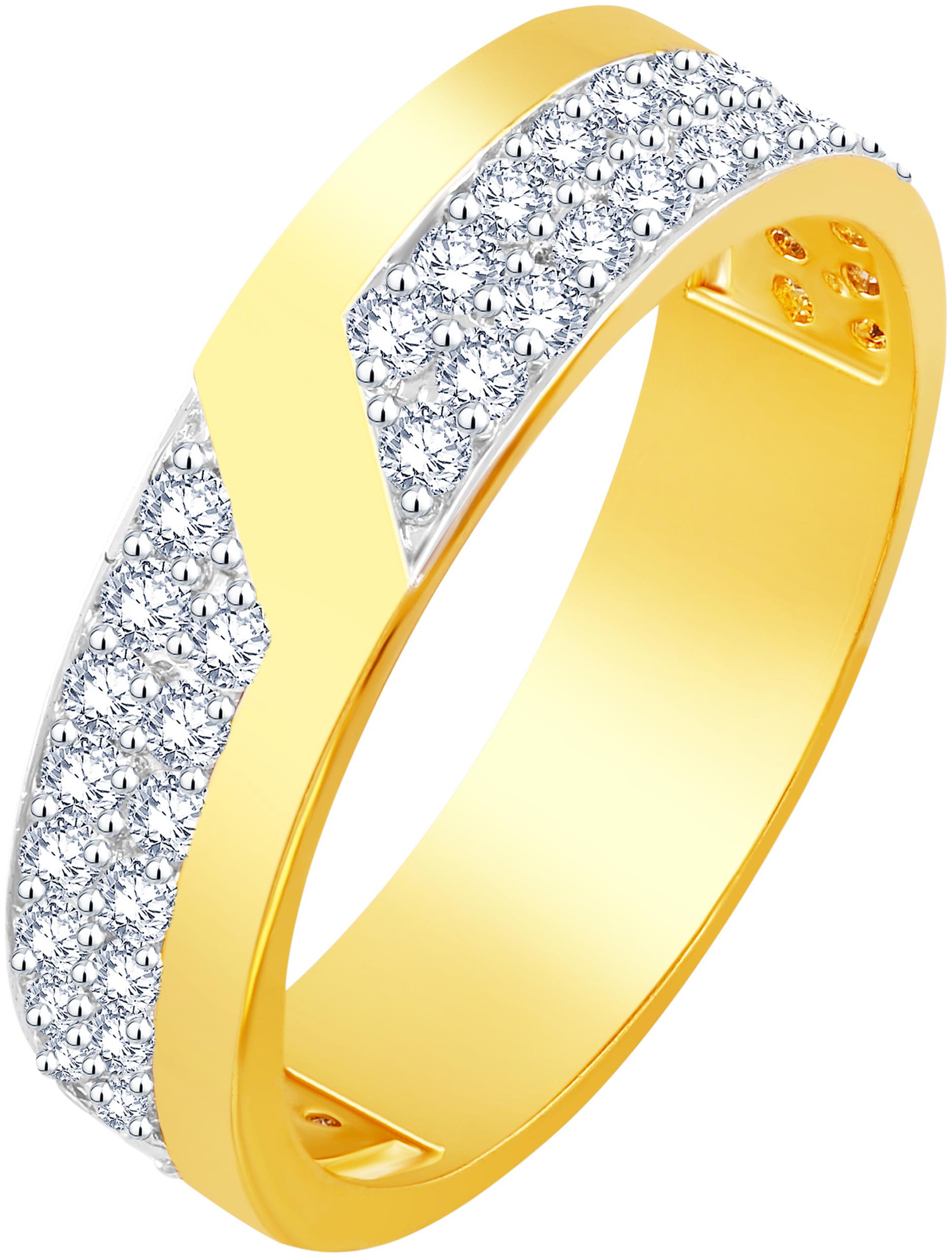 

NETRA CREATION Curved Solitaire Gold Plated Alloy Barss Cubic Zirconia Finger Ring for Women NFR476G
