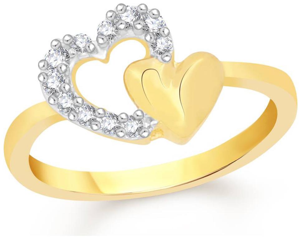 

NETRA CREATION Couple Heart Gold Plated Alloy Brass Cubic Zirconia Finger Ring for Women NFR432G