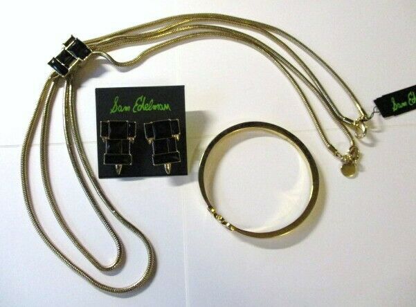 

NEW 3 Sam Edelman necklace en0208 balero multi stone earrings bracelet pouch