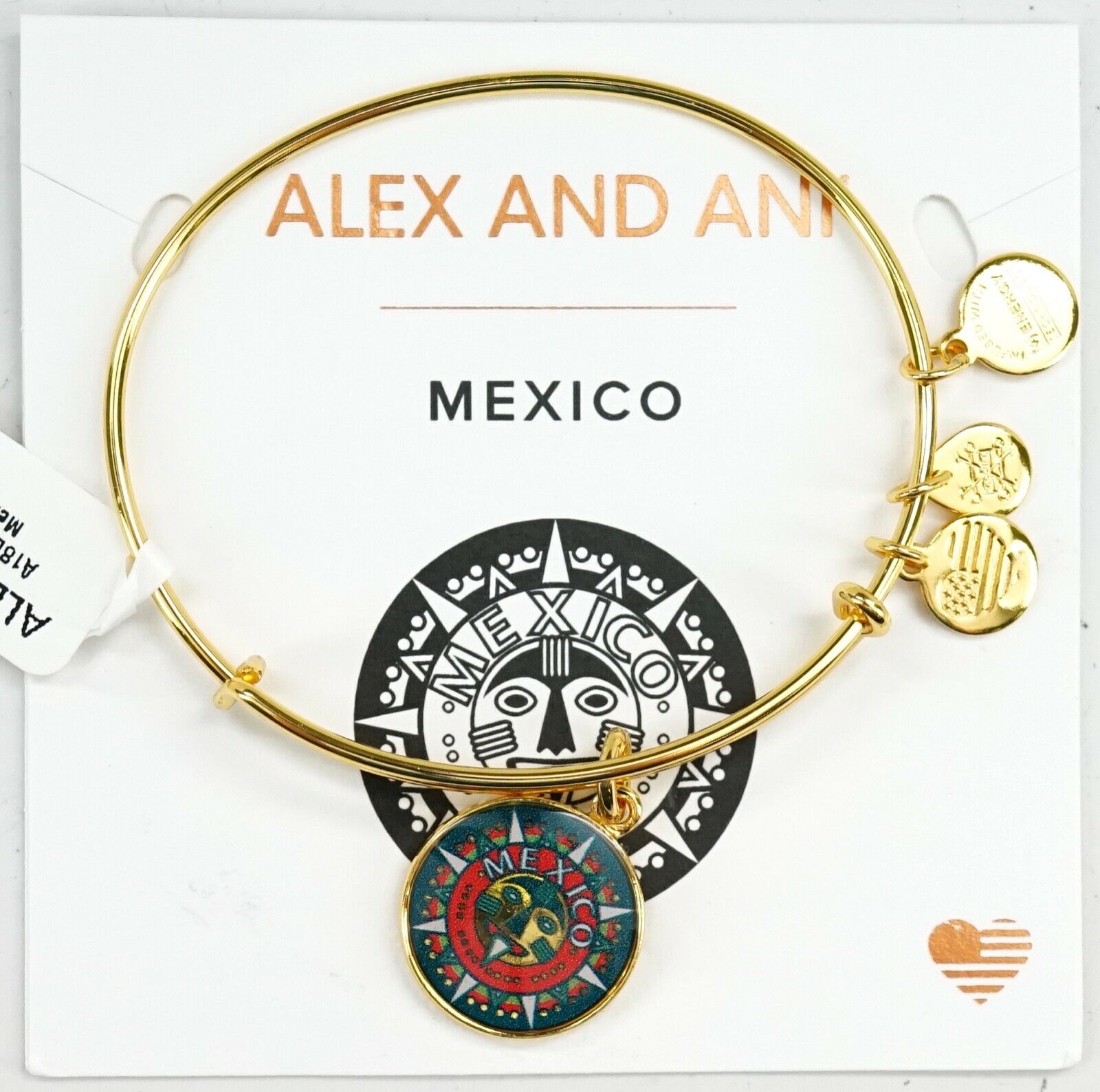 

New Alex And Ani 2019 Mexico Exclusive Shiny Gold Adjustable Bangle Bracelet