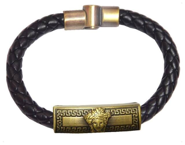 New arrival Charm leather Braided Bracelet And stainless steel Magnetic Clasp Bracelets Black Leather Round Bracelet For Women