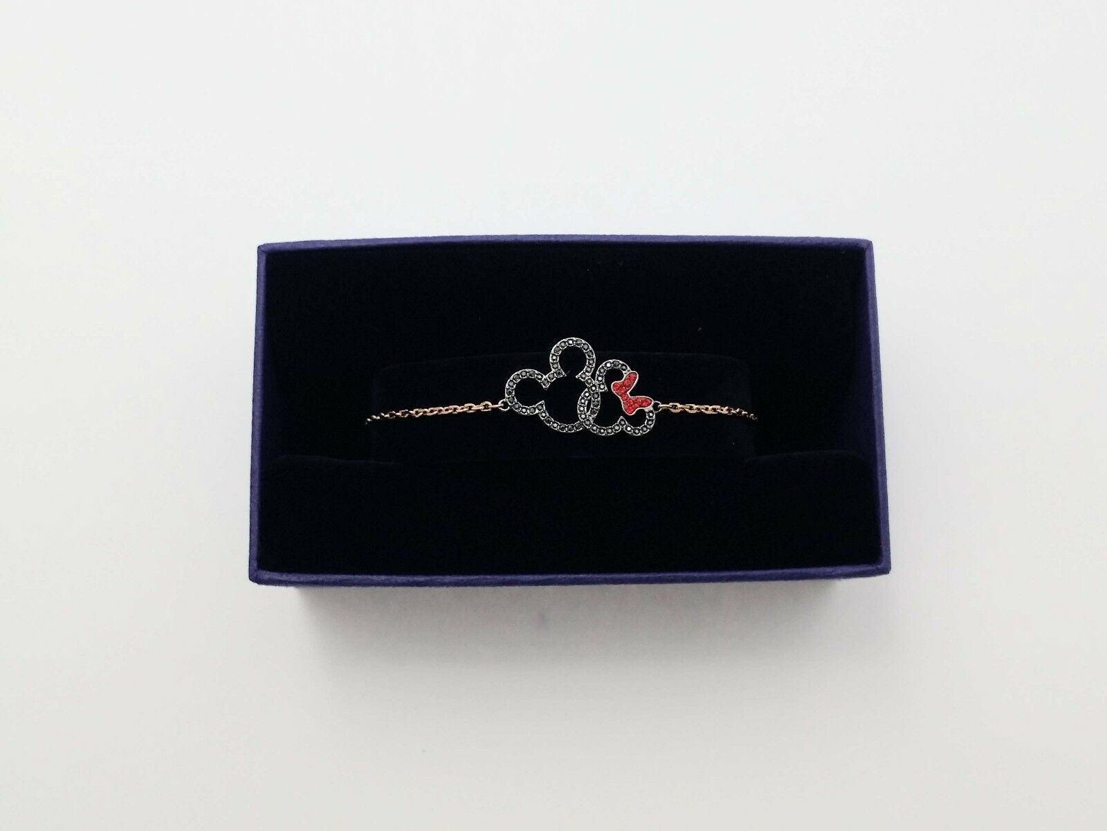 

New authentic Swarovski Mickey rose tone elegant bracelet clear crystals 5435138