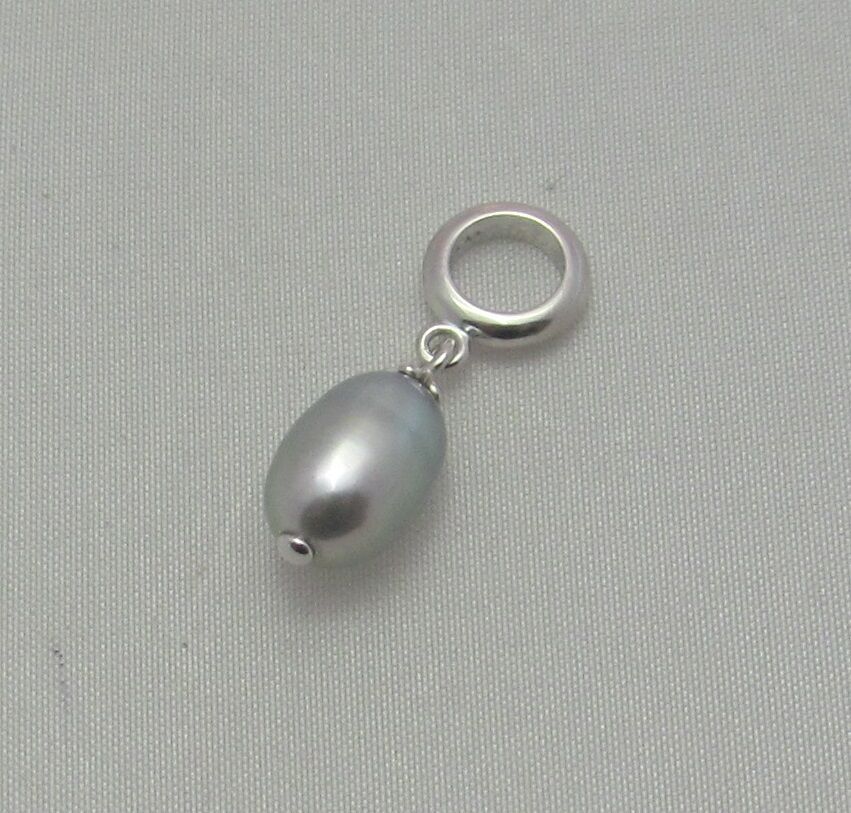 

New Authentic Endless Grey Pearl Sterling Silver 925 Drop Charm 43306-2