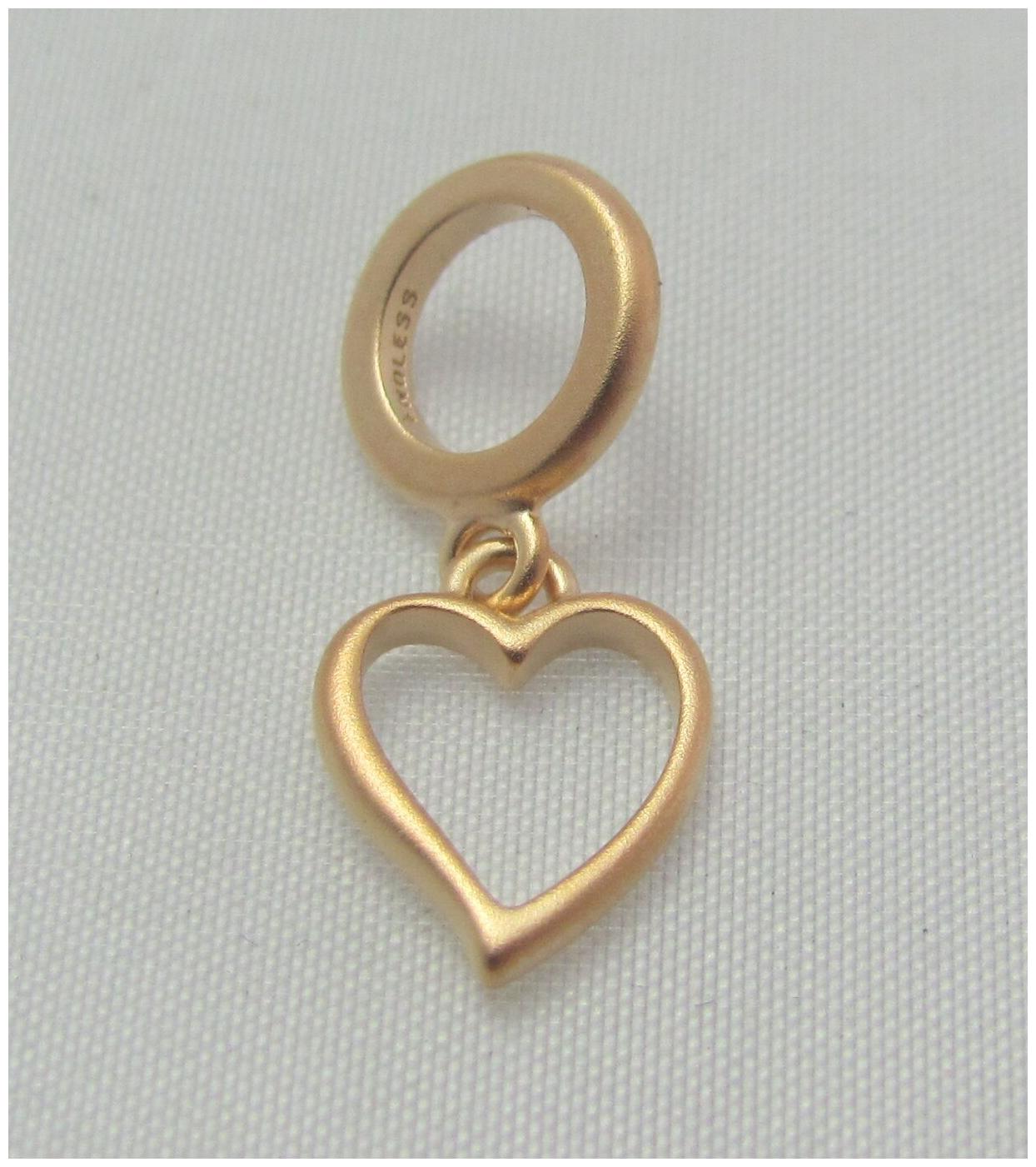 

New Authentic Endless Big Heart Drop Sterling Silver Rose Gold Plated Charm