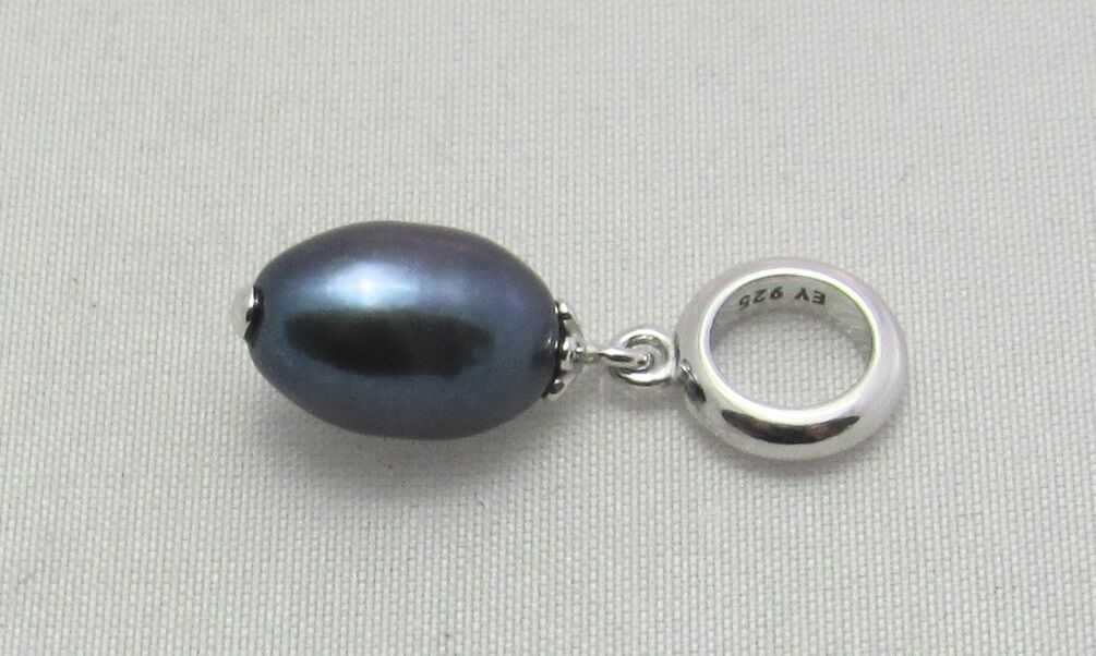 

New Authentic Endless Black Pearl Drop Sterling Silver 925 Charm 43306-4