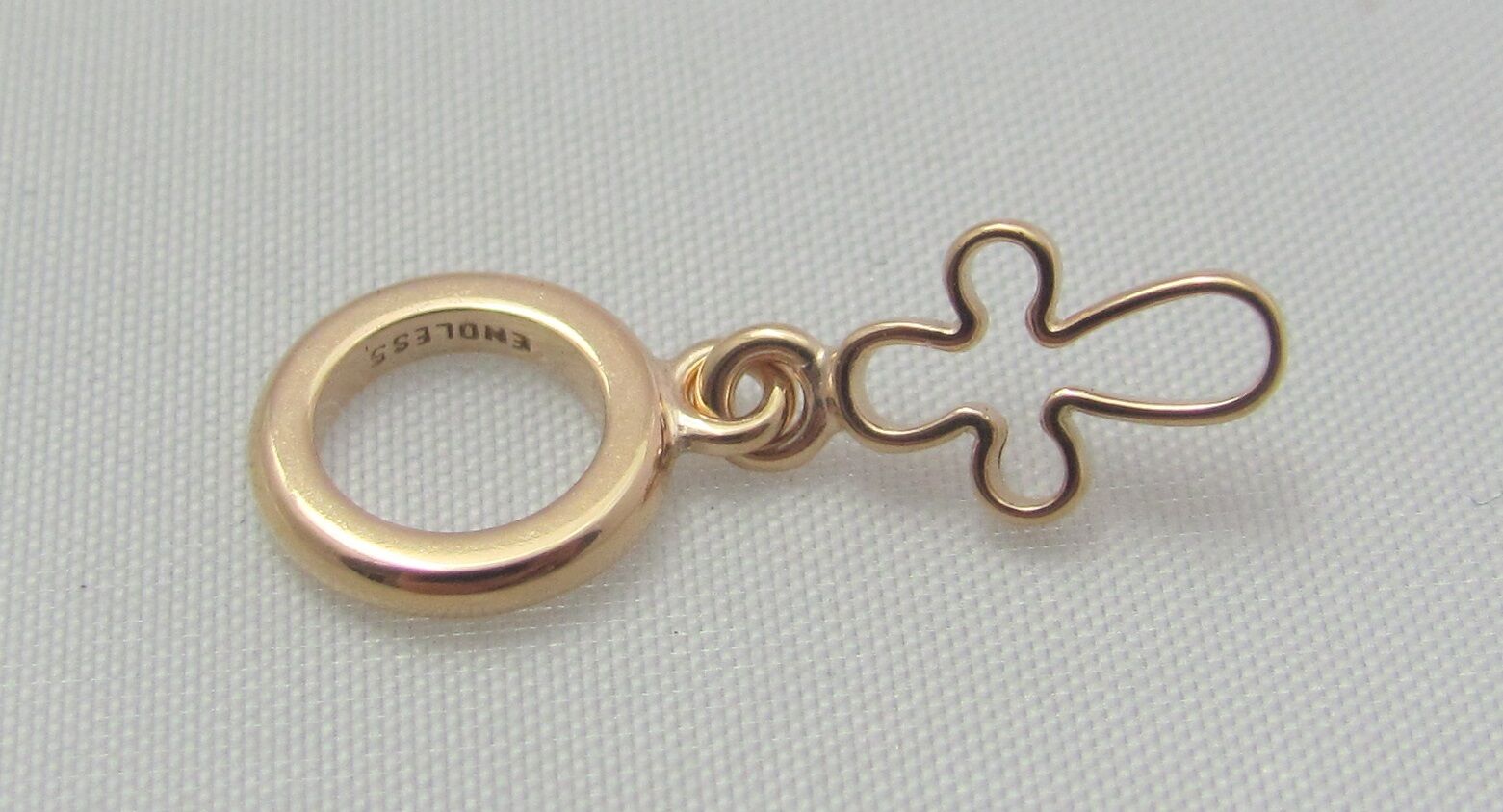 

New Authentic Endless Cross Dangle Sterling Silver Rose Gold Plated Charm