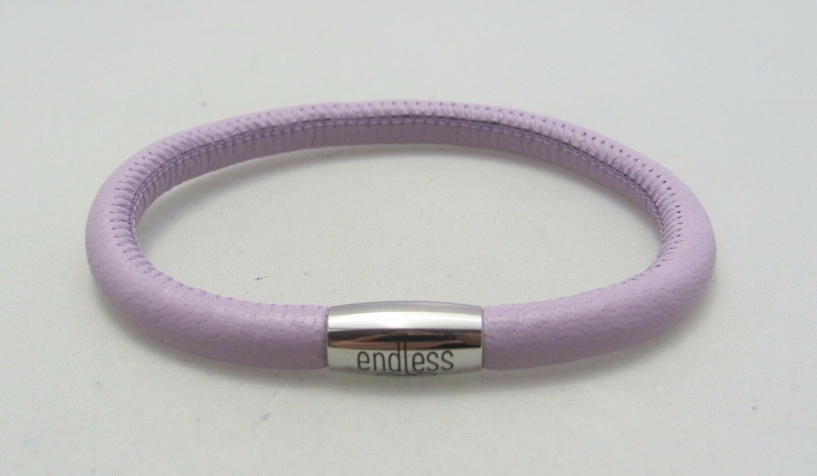 

New Authentic Endless Violet Single Leather Steel 21cm 8 5 Long Bracelet